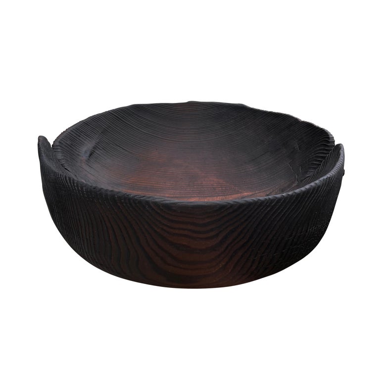 Large Japanese Yakisugi Bowl For Sale 1