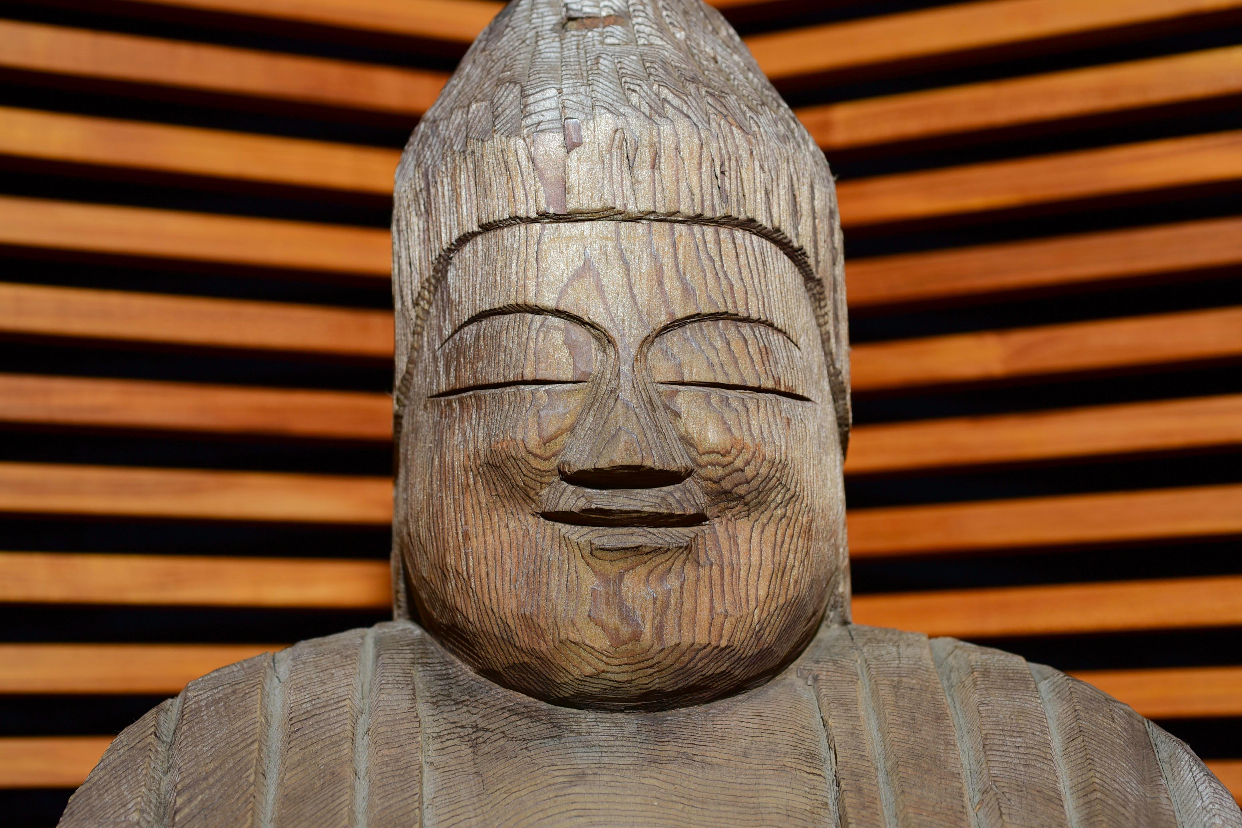 Wood Large Japnese Buddha -Carved by Enku? For Sale