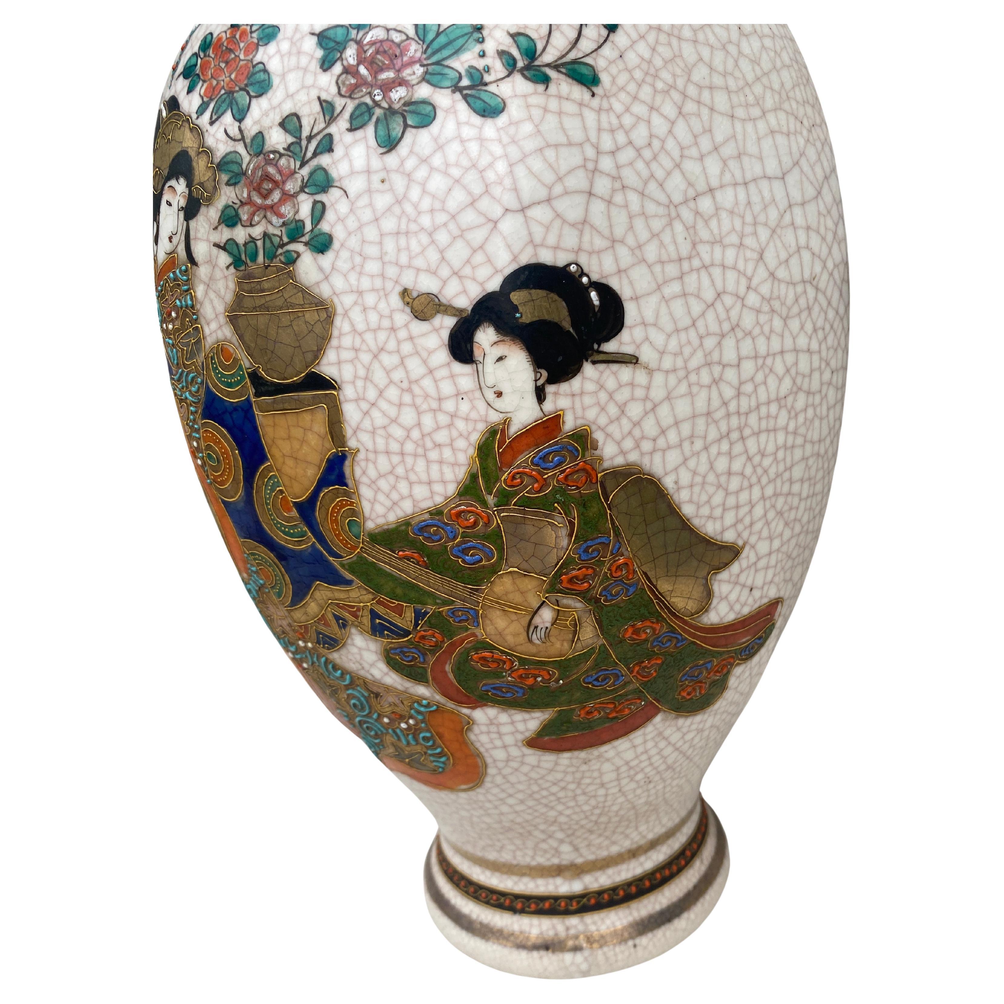 Meiji Grande vaso giapponese Satsuma Circa 1930 in vendita