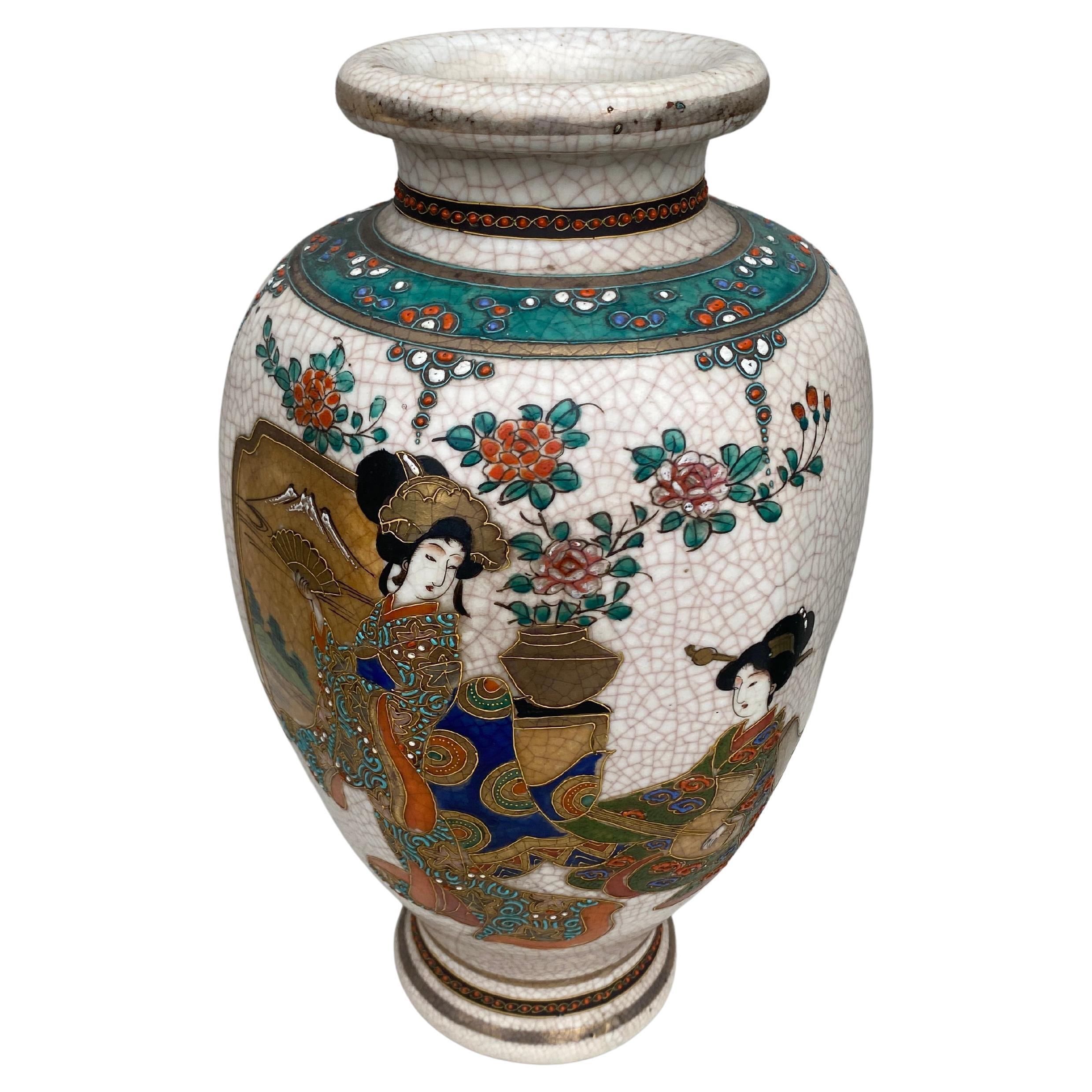 Giapponese Grande vaso giapponese Satsuma Circa 1930 in vendita