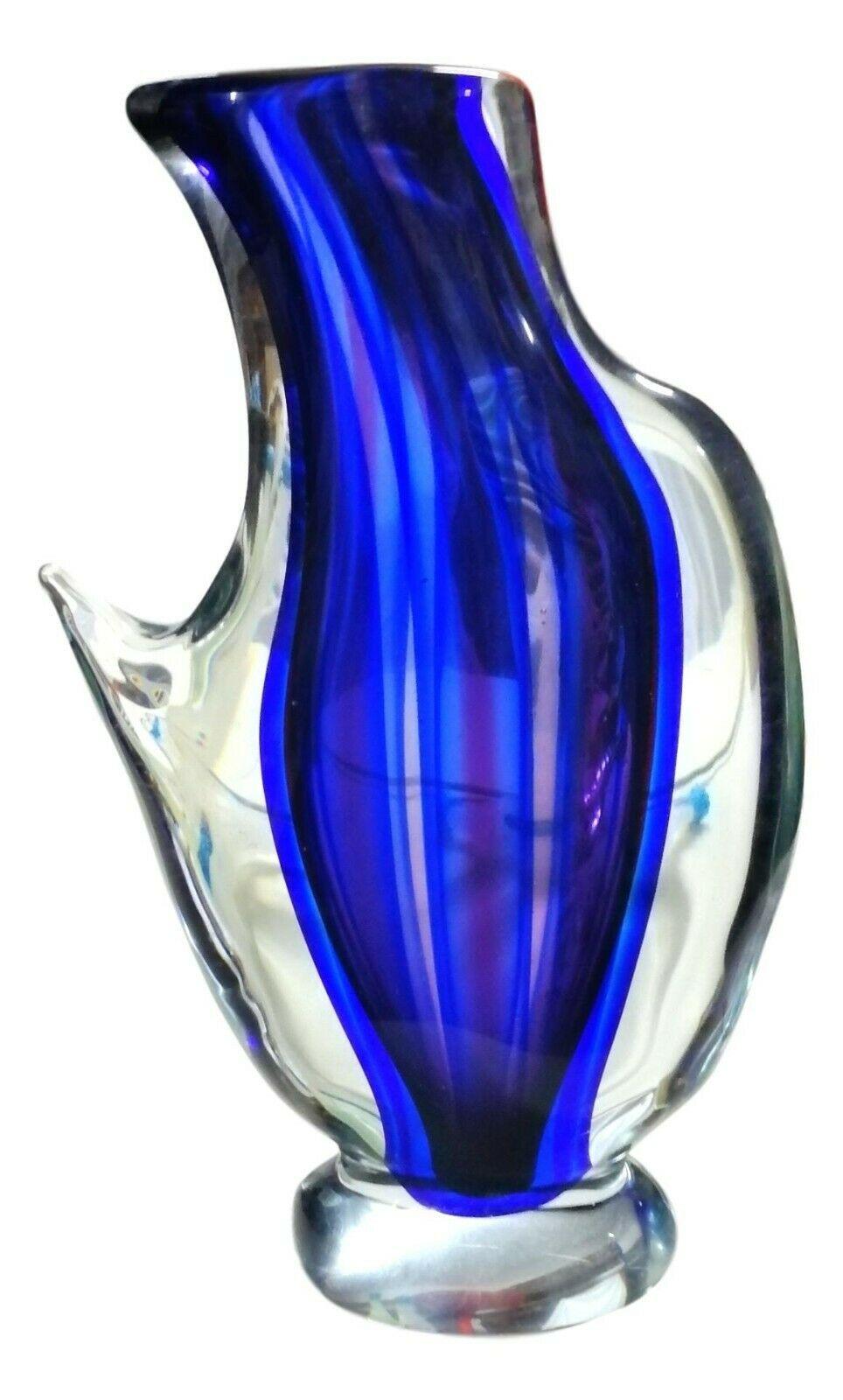 Italian Large Jar Murano Glass Vase Design Flavio Poli, 1960s For Sale