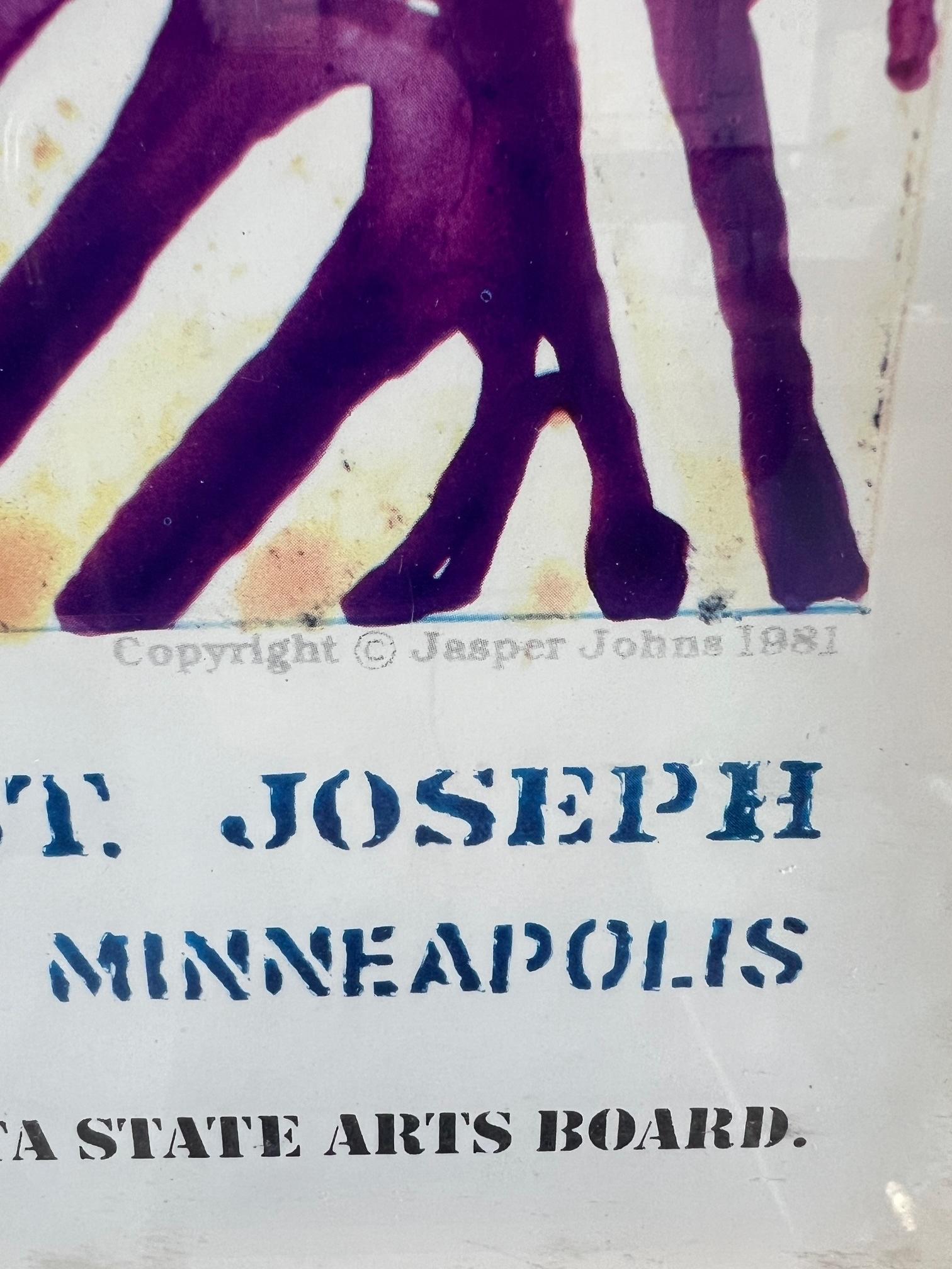 Cartel grande litografía offset original de Jasper Johns 1981 en venta 2