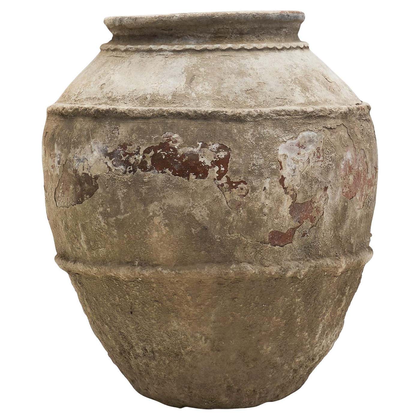 Java Ceramic Pot Large Javanese Terracotta Jar with Rings, Indonesia Early 20th Century ...