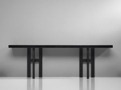 Large Jean Claude Dresse Black Sculpted Resin Console