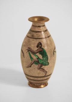Large Jean Mayodon vase decorated with dancers from the 30's