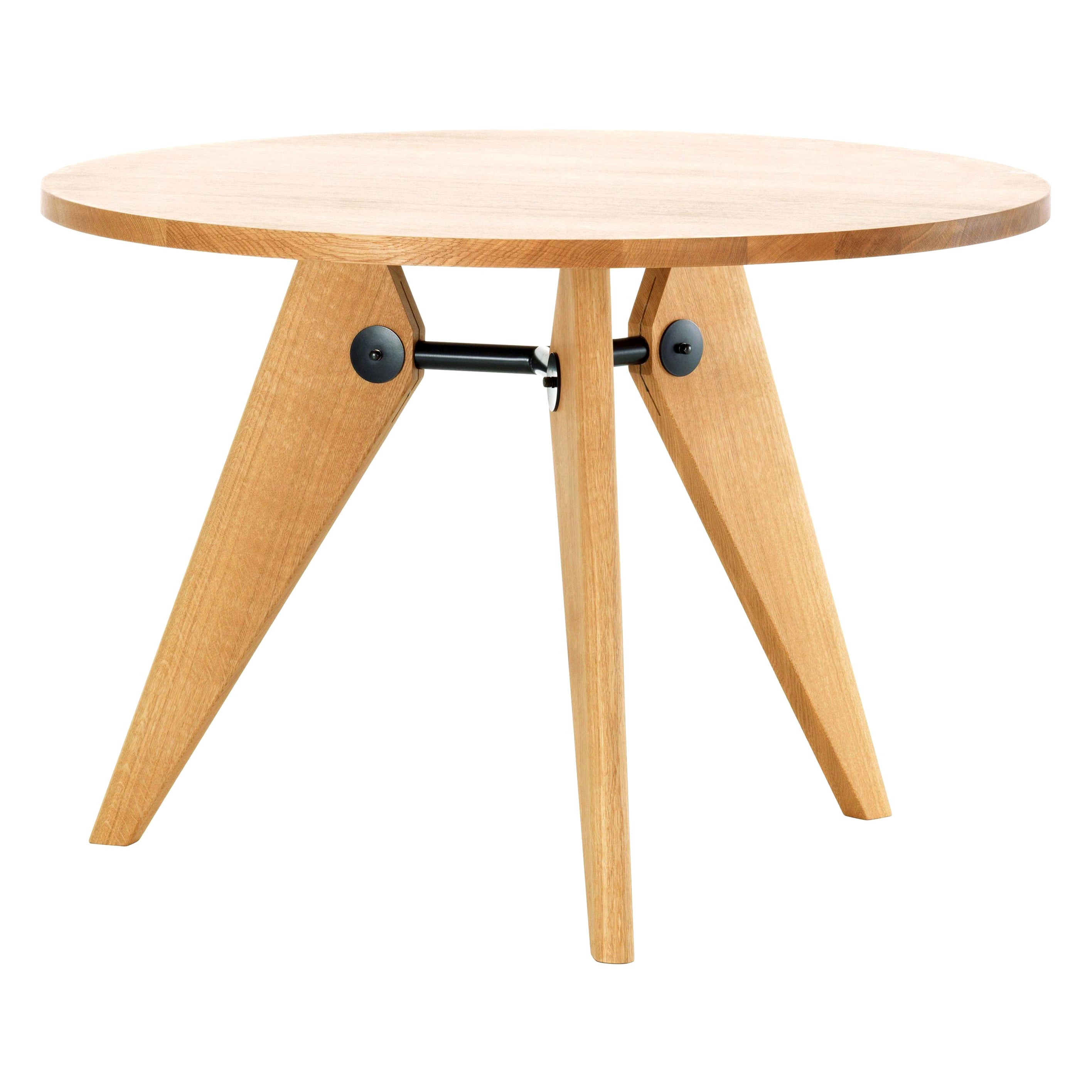 Large Jean Prouvé Guéridon Dining Table in Natural Oak for Vitra