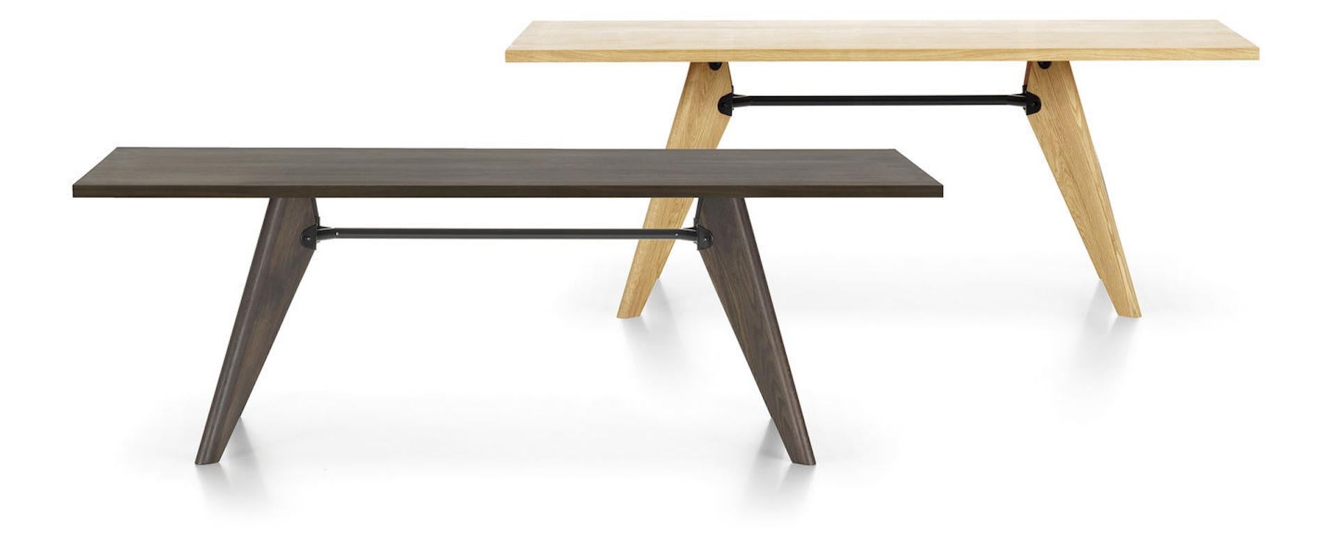 Steel Large Jean Prouvé Table Solvay in American Walnut for Vitra