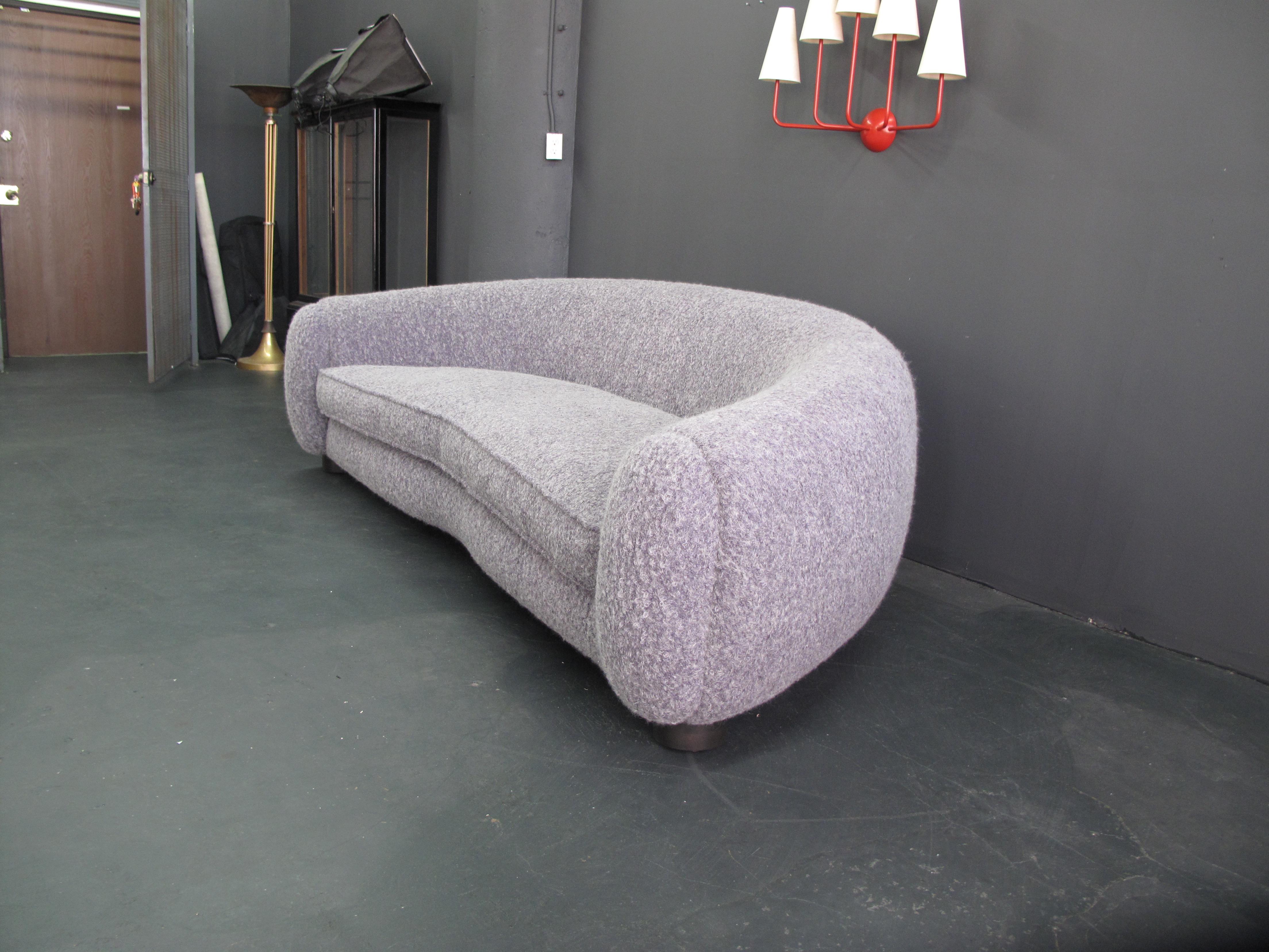 Upholstery Large Jean Royère Style 'Polar' Custom Couch