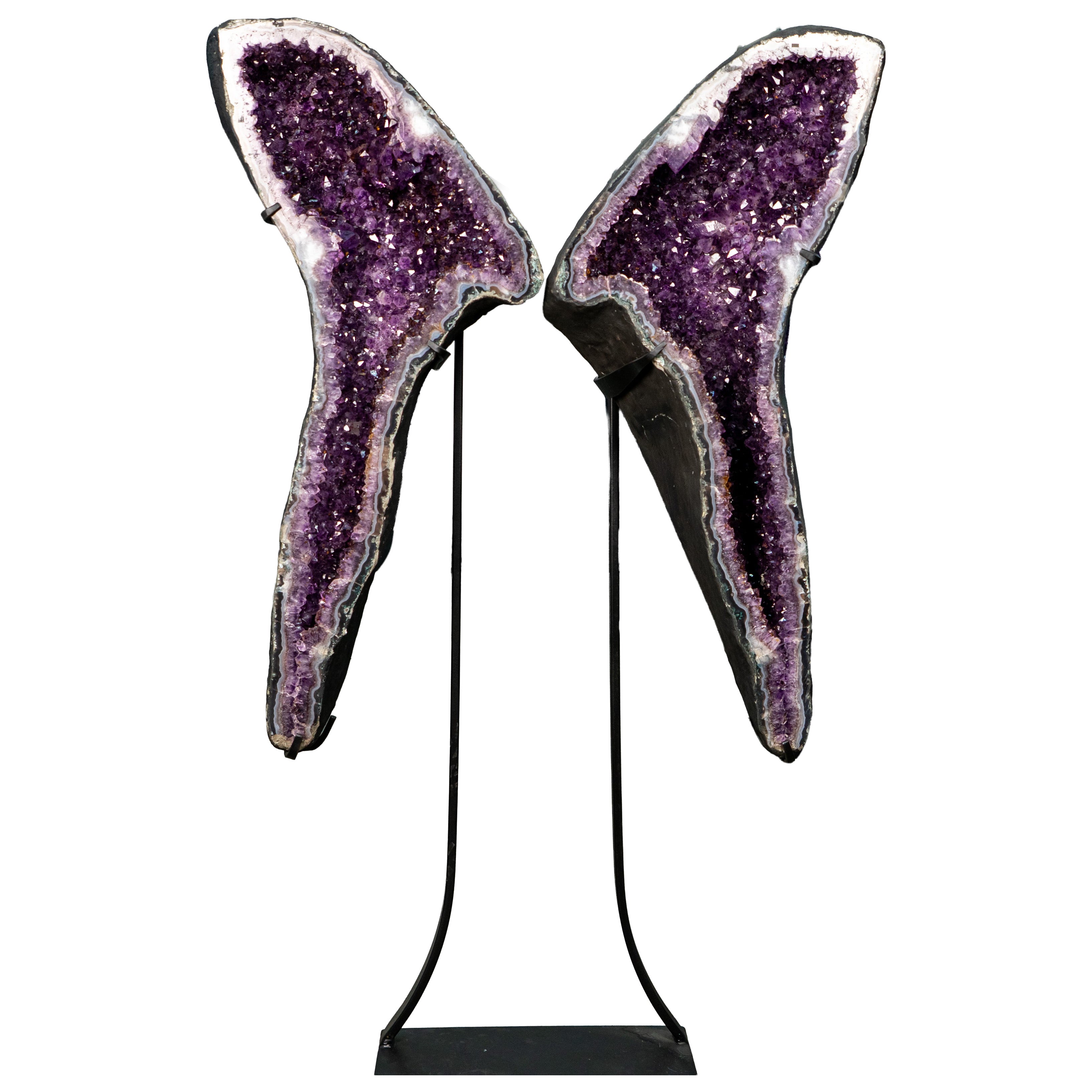 Large Jelly Purple Amethyst Geode Wings For Sale