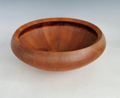 Large Jens Quistgaard Dansk Staved Teak Salad Bowl Denmark with early duck stamp