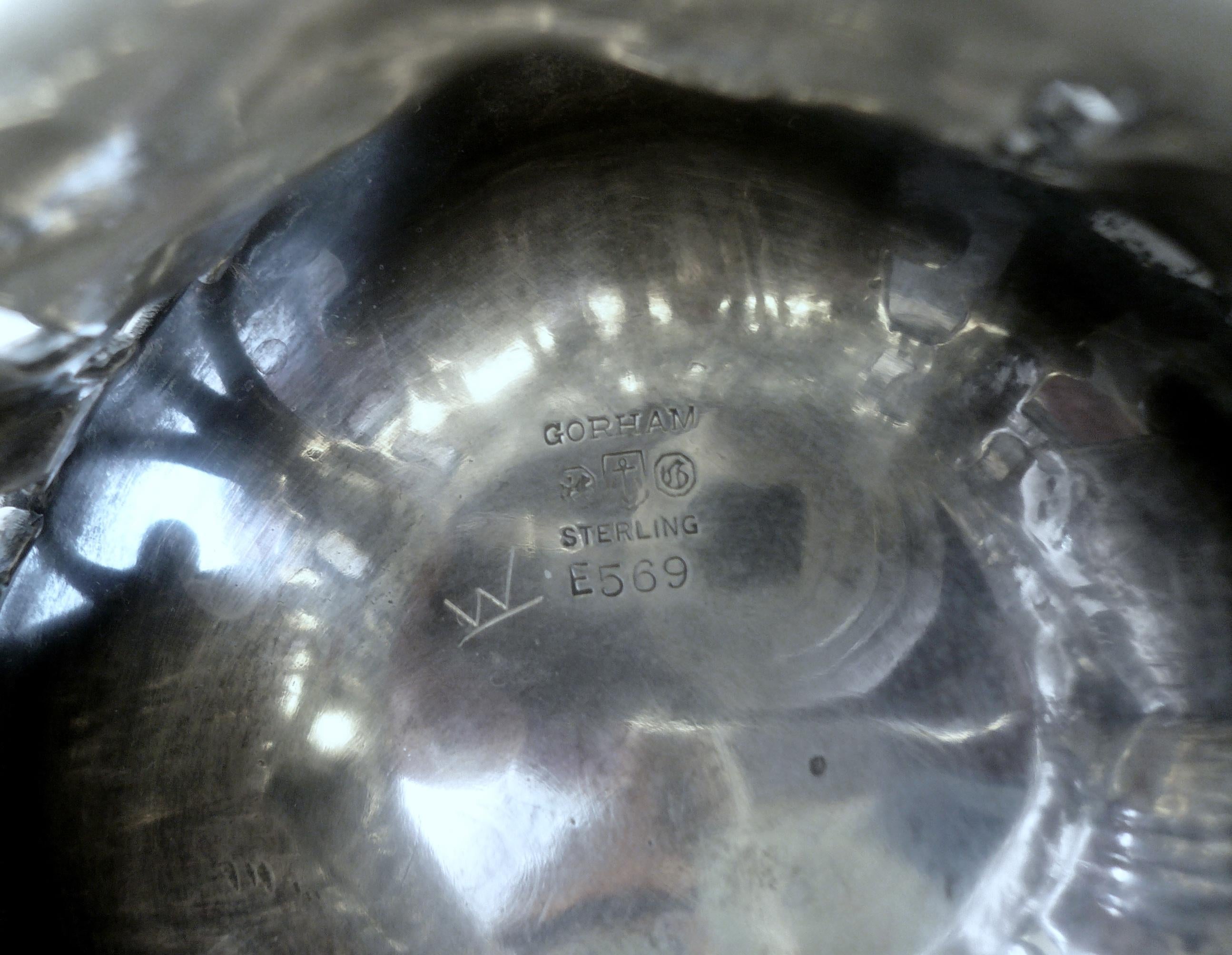 Mid-Century Modern Large Jensen Style Gorham Sterling Silver Footed Centrepiece Bowl