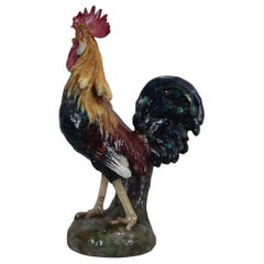 Large Jerome Massier Majolica Rooster