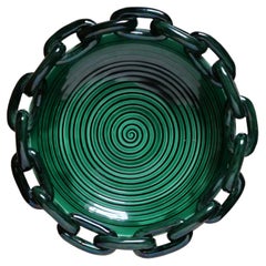 Large Jewel Green Glazed Vallauris Dish