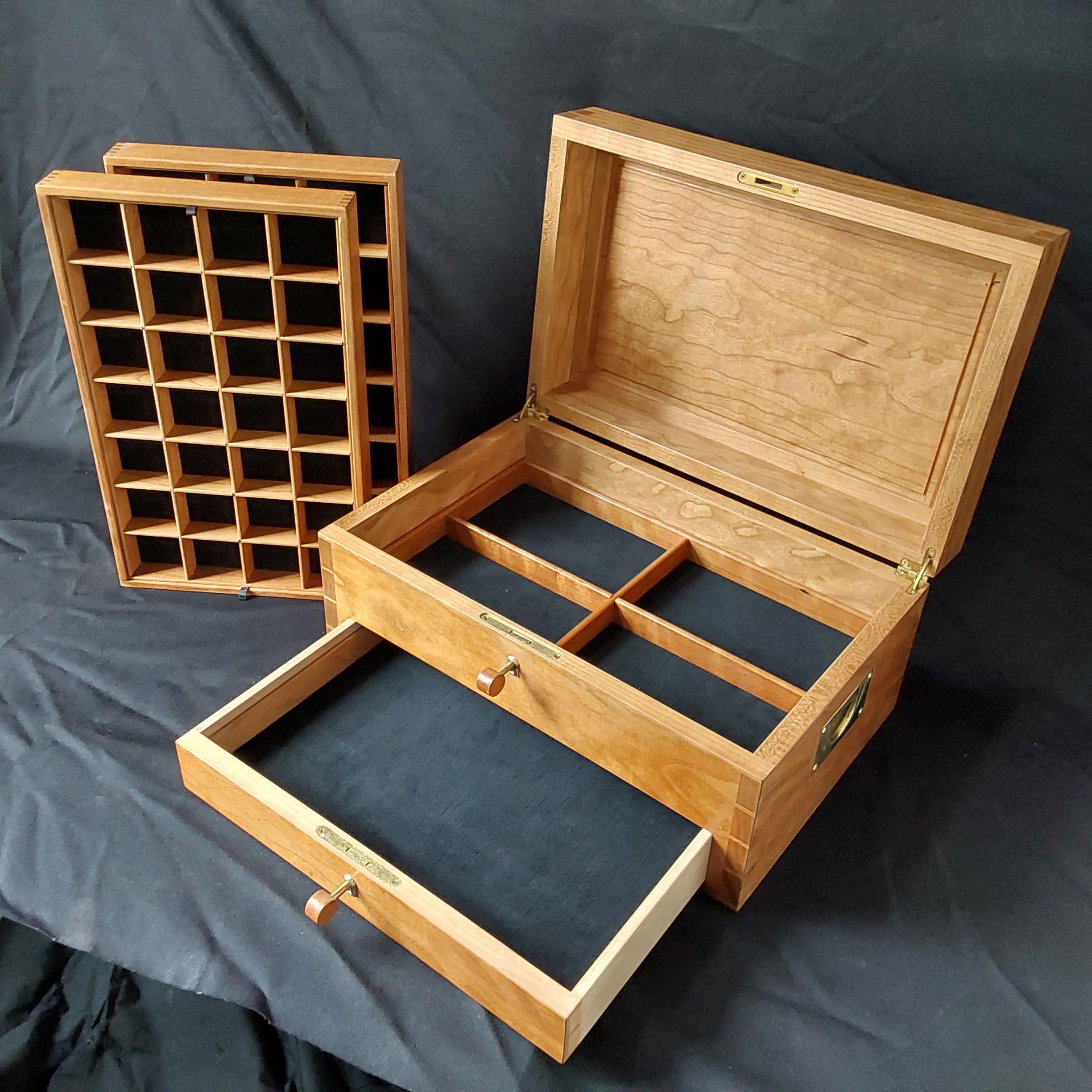 Contemporary Large Jewelry Box With Drawer For Sale