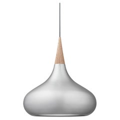 Large Jo Hammerborg 'Orient' Pendant Lamp for Fritz Hansen in Aluminum and Oak
