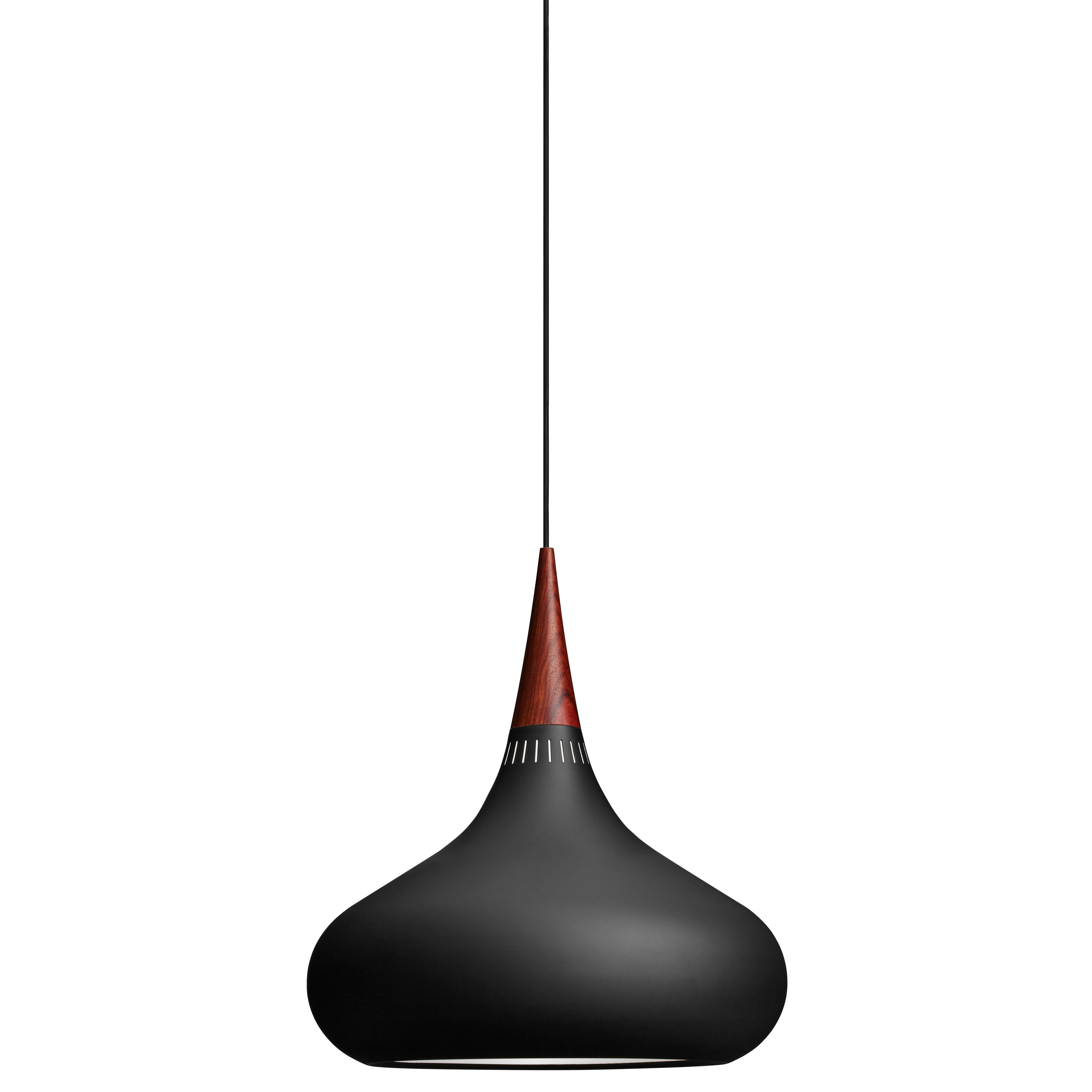 Large Jo Hammerborg 'Orient' Pendant Lamp for Fritz Hansen in Black and Rosewood For Sale 2