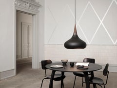 Large Jo Hammerborg 'Orient' Pendant Lamp for Fritz Hansen in Black and Rosewood