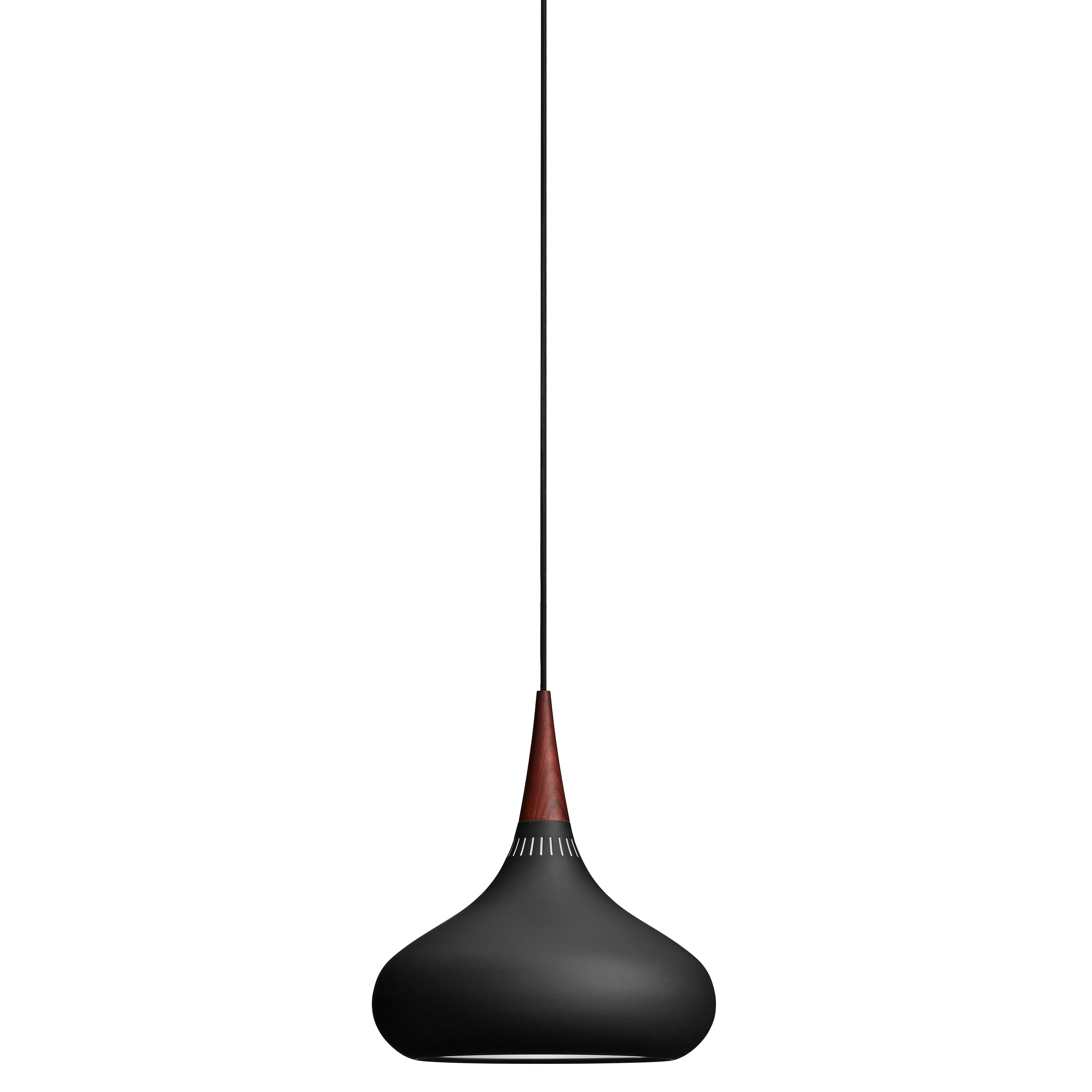 Large Jo Hammerborg 'Orient' Pendant Lamp for Fritz Hansen in Black and Rosewood For Sale 1