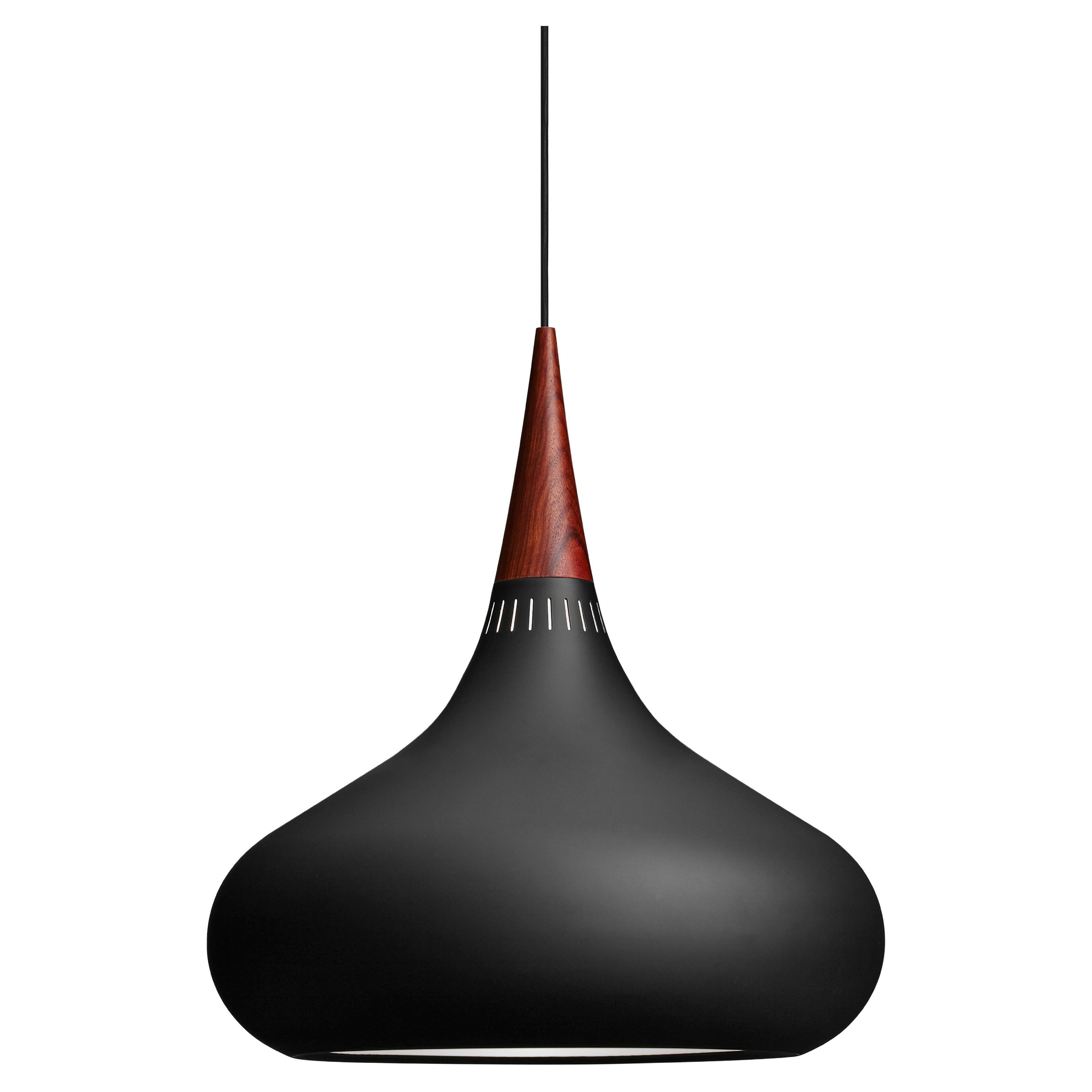 Large Jo Hammerborg 'Orient' Pendant Lamp for Fritz Hansen in Black and Rosewood For Sale
