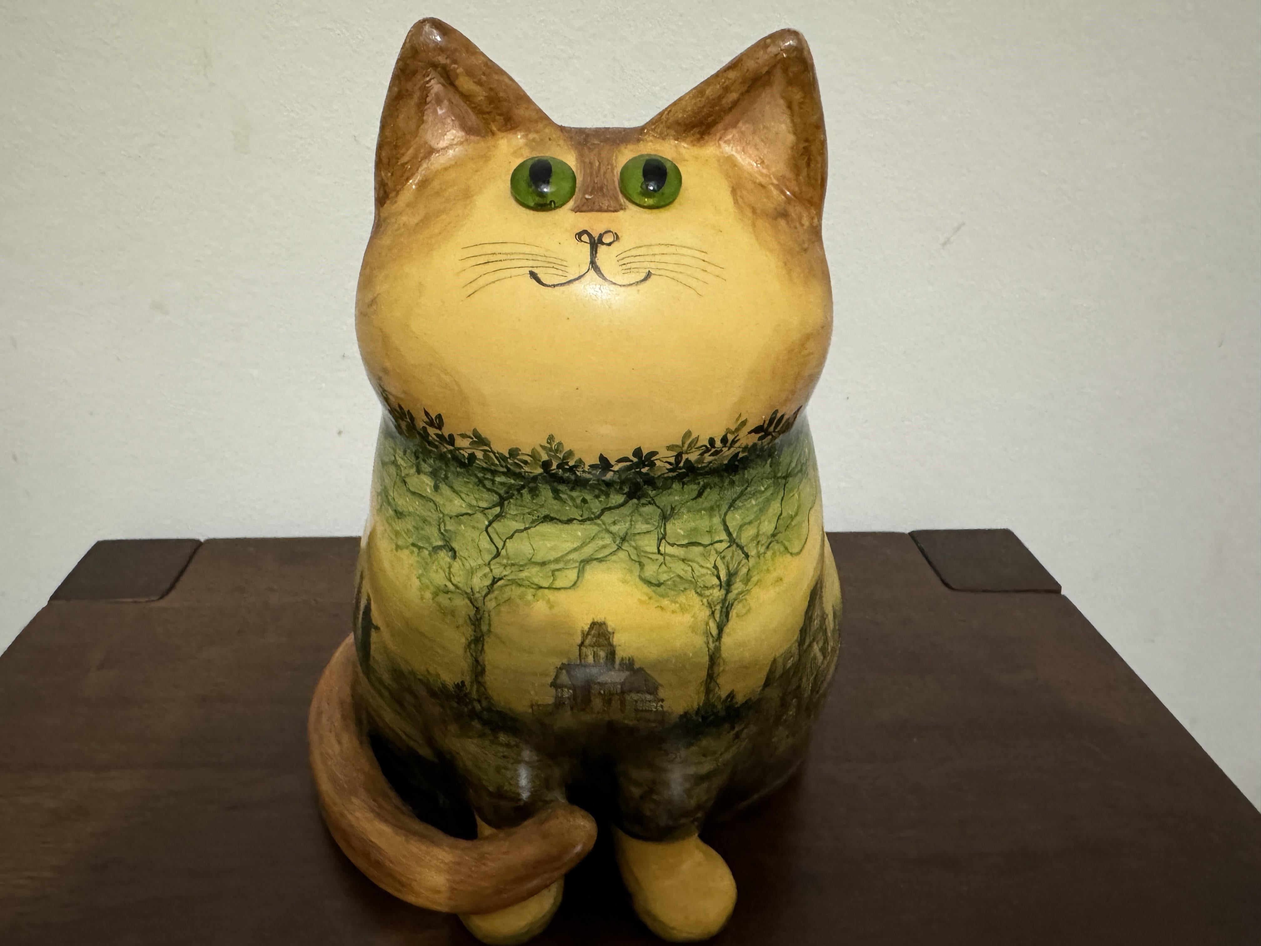 Gato grande de papel maché Joan y David De Bethel  1977 en Bueno estado para la venta en Basildon, GB