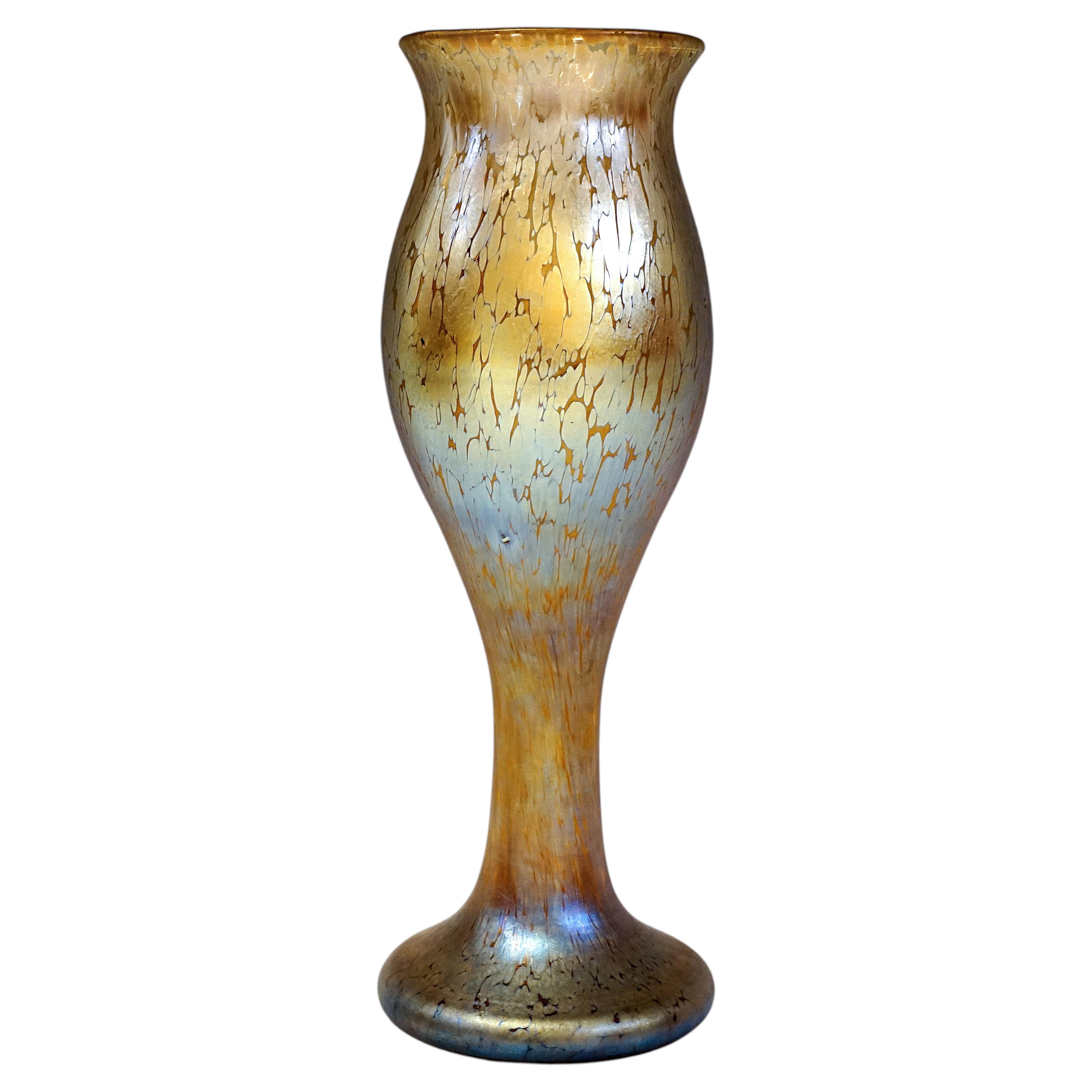 Large Johann Lötz Witwe Art Nouveau Vase, Candia Papillon, Bohemia, Austria 1898