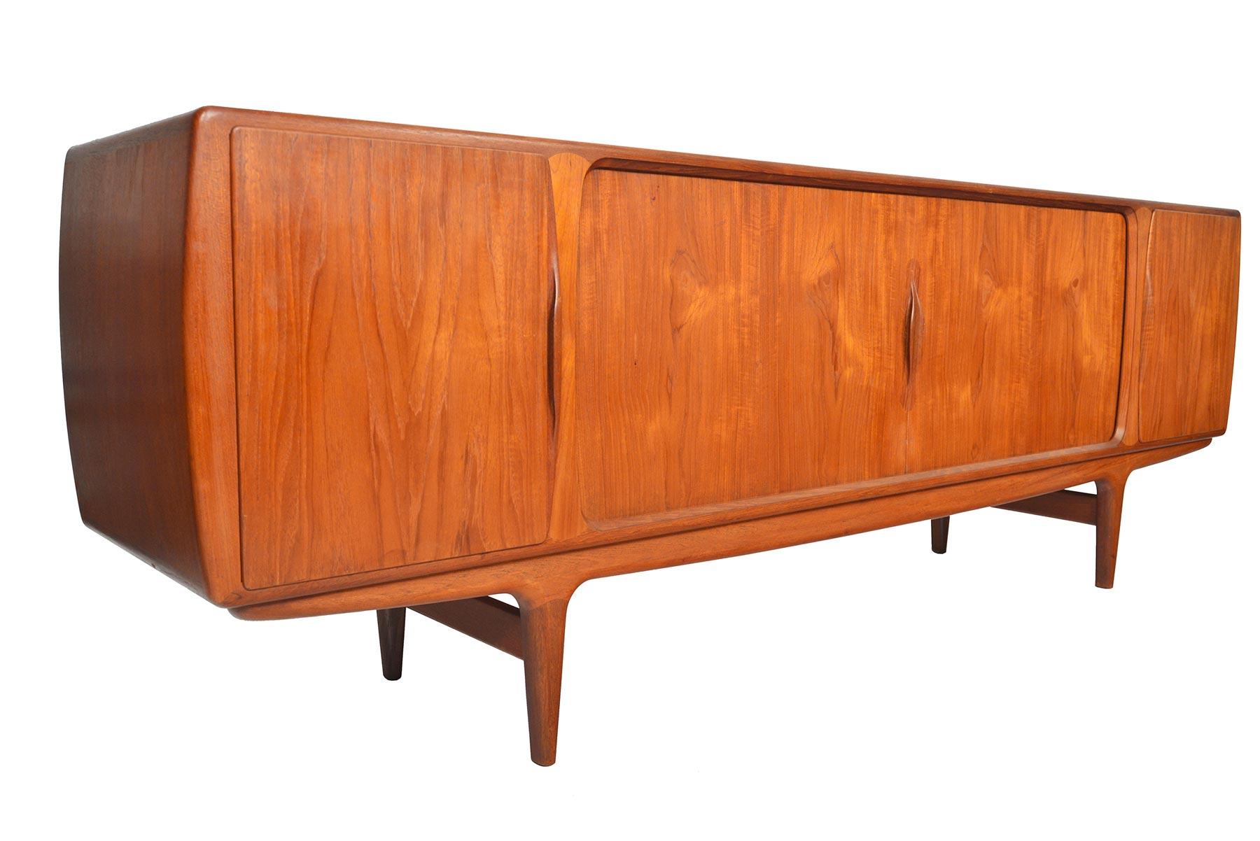 Danish Large Johannes Andersen Tambour Credenza in Teak