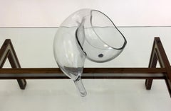 Grande centrotavola con scultura in vetro soffiato a mano di John Bingham