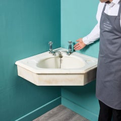 Large John Bolding Carrara Marble Corner Basin