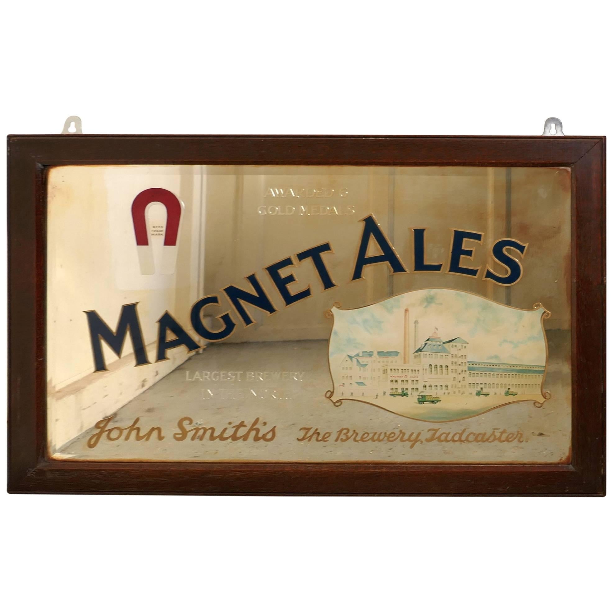 Large John Smith’s Advertising Mirror, Pub Mirror for Magnet Ales