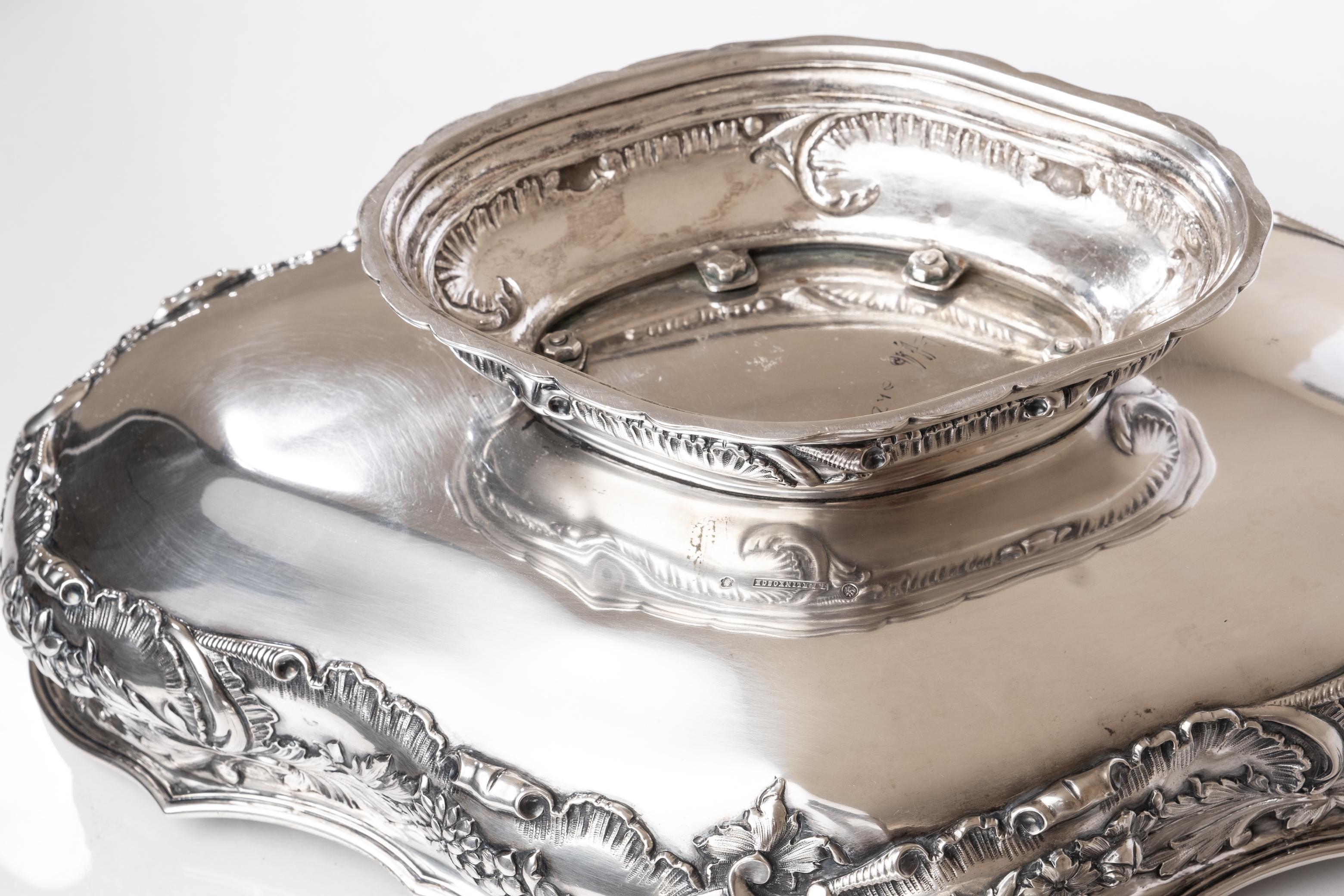 Large Josef Carl Klinkosch Silver Centerpiece 11