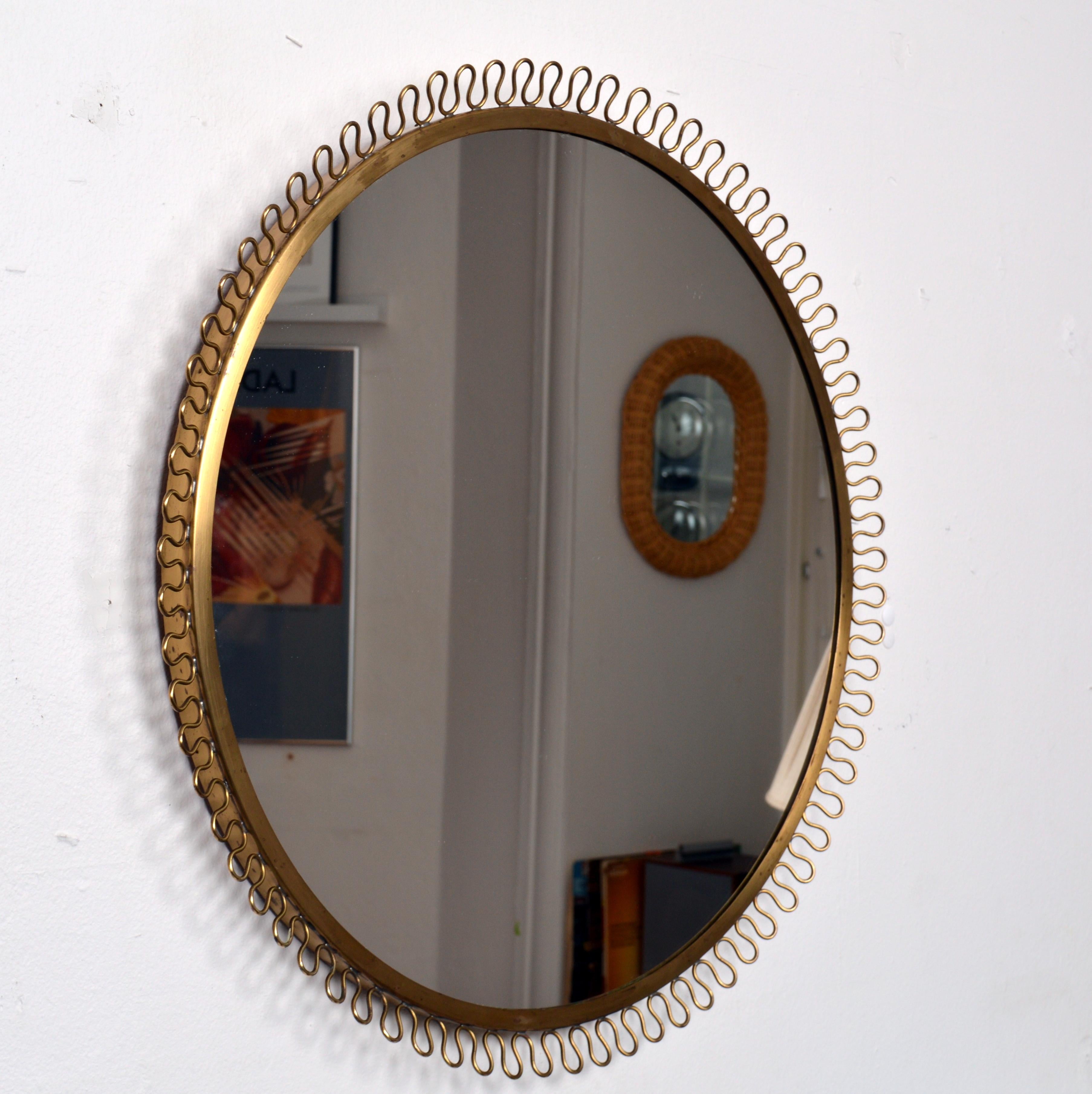 Scandinavian Modern Large Josef Frank Mirror in Brass Svenskt Tenn Sweden