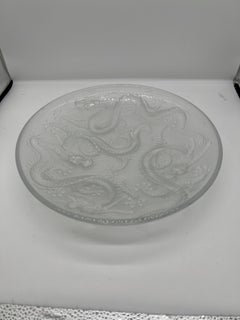 Large Josef Inwald Art Glass Platter With 5 Claw Dragon - Barolac Glass