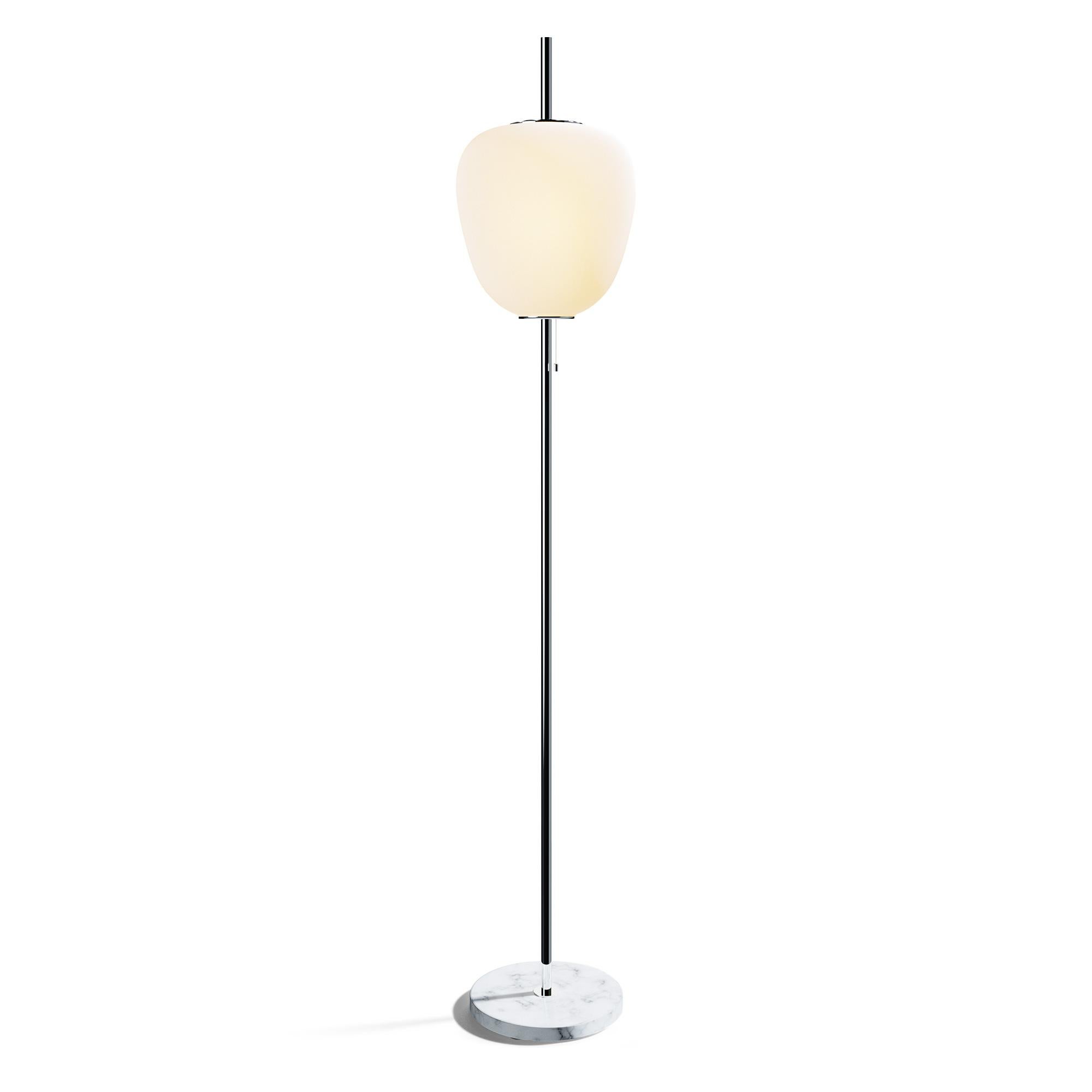 Large Joseph-André Motte J14 Floor Lamp in Brushed Brass and Marble for Disderot For Sale 7