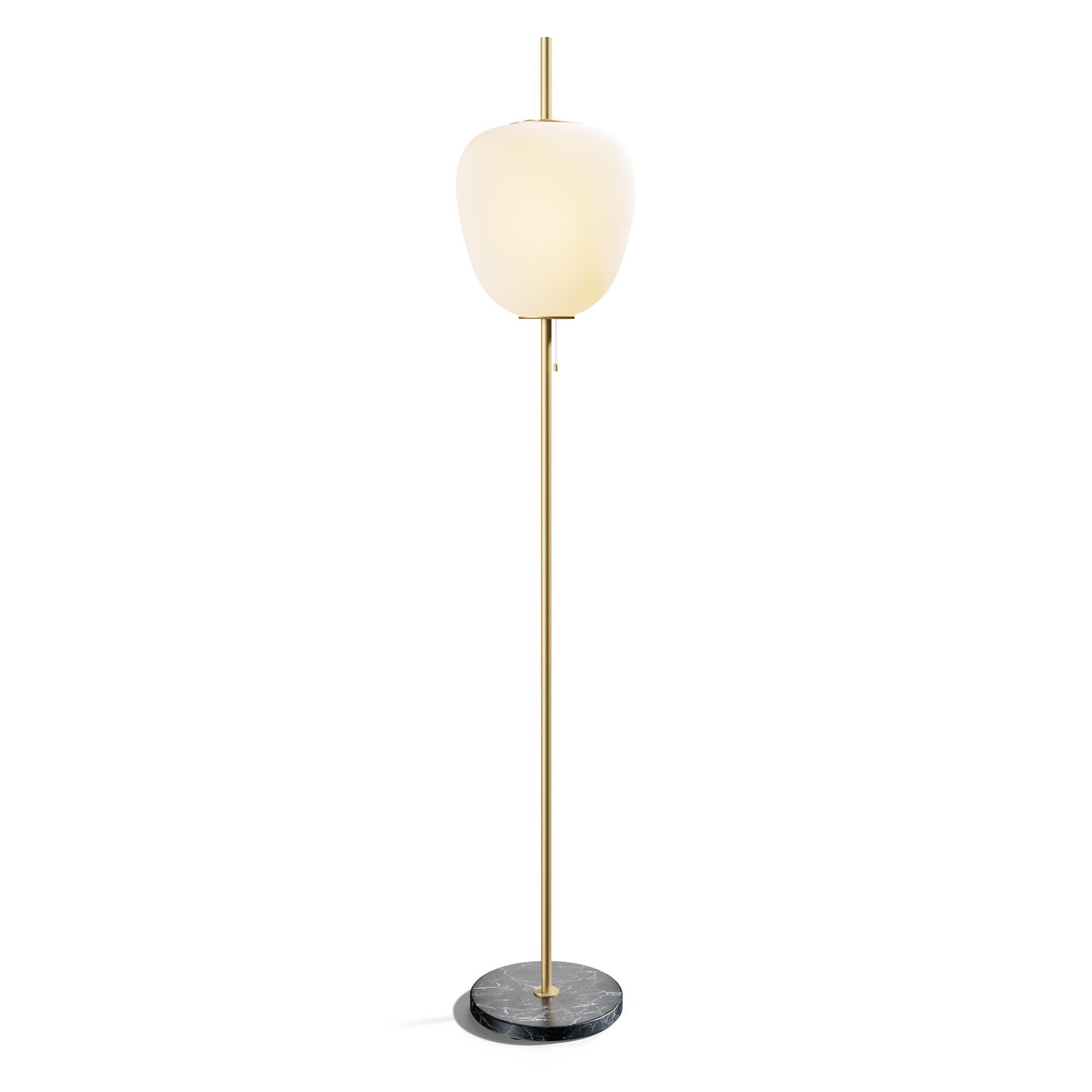 Mid-Century Modern Large Joseph-André Motte J14 Floor Lamp in Brushed Brass and Marble for Disderot For Sale