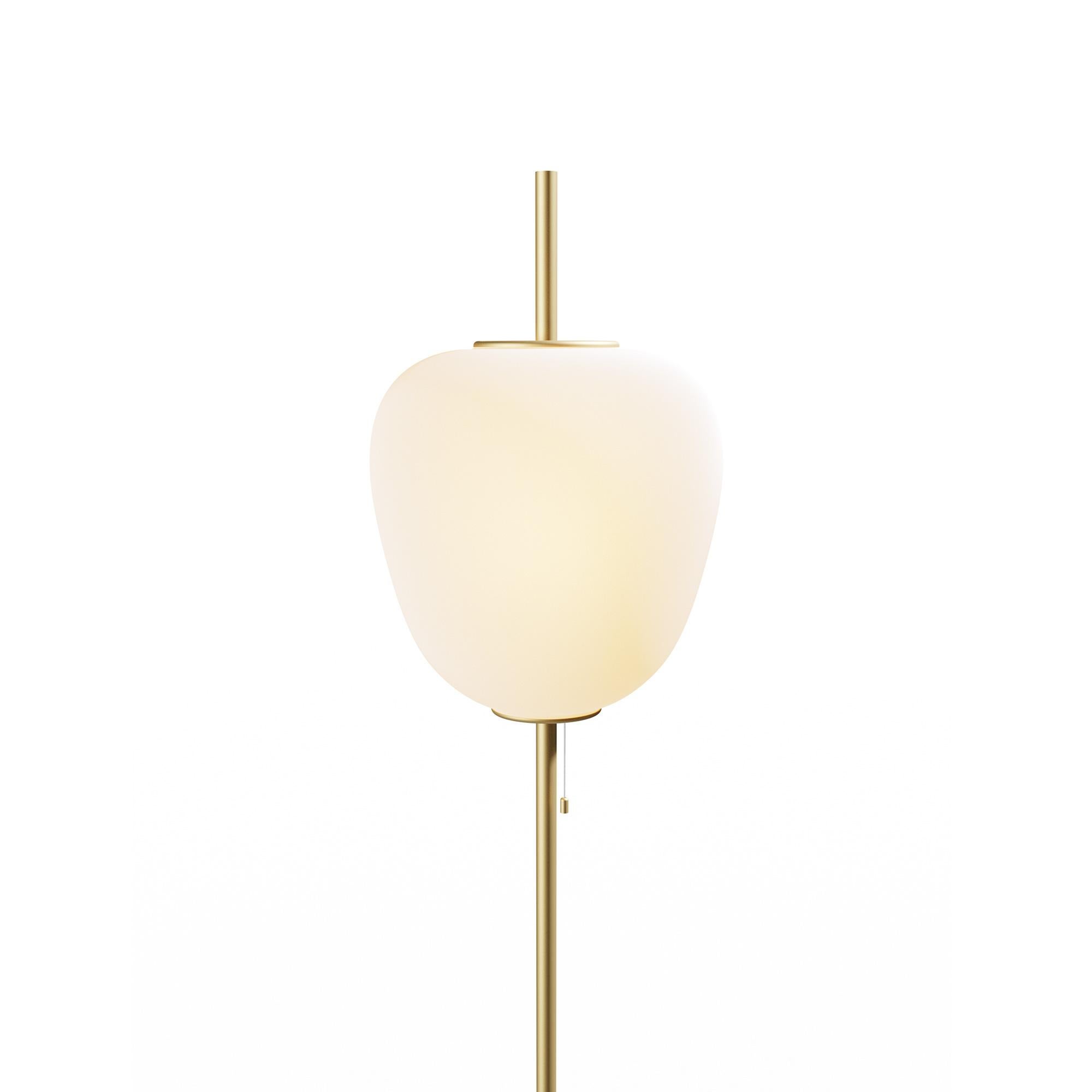 Large Joseph-André Motte J14 Floor Lamp in Brushed Brass and Marble for Disderot In New Condition For Sale In Glendale, CA