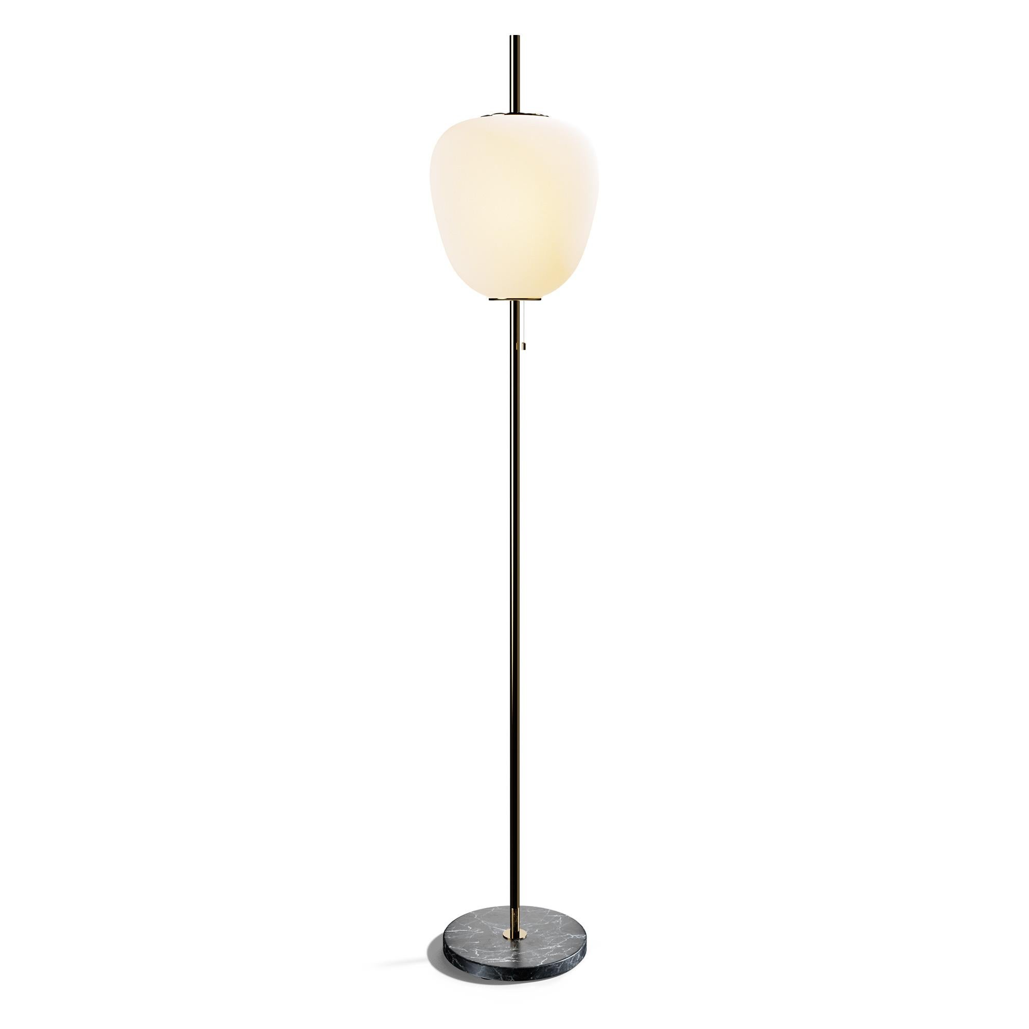 Large Joseph-André Motte J14 Floor Lamp in Chrome and Black Marble for Disderot For Sale 9
