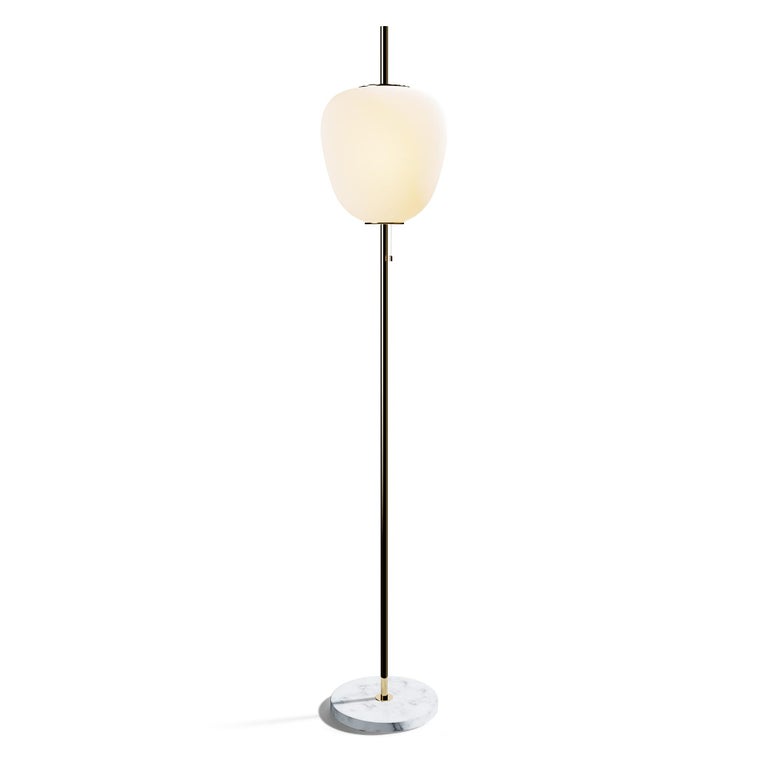 Large Joseph-André Motte J14 Floor Lamp in Chrome and Gray Marble for Disderot For Sale 9