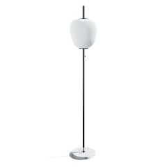 Large Joseph-André Motte J14 Floor Lamp in Chrome and Gray Marble for Disderot