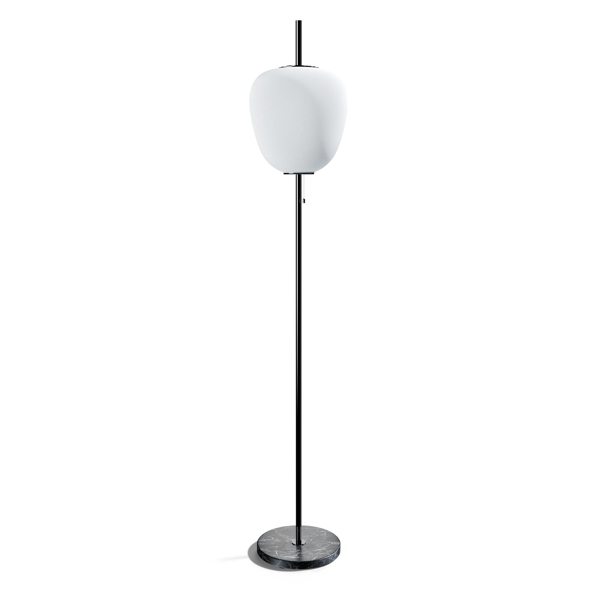 Large Joseph-André Motte J14 floor lamp in gunmetal and black marble for Disderot. 

Originally designed in 1957, this sculptural floor lamp is a newly produced numbered edition with authentication certificate made in France by Disderot with many