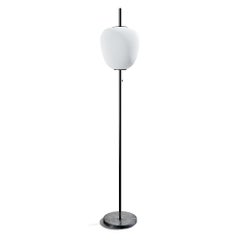 Large Joseph-André Motte J14 Floor Lamp in Gunmetal & Black Marble for Disderot