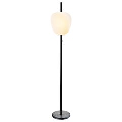 Grande lampada da terra Joseph-André Motte J14 in canna di fucile e marmo nero per Disderot