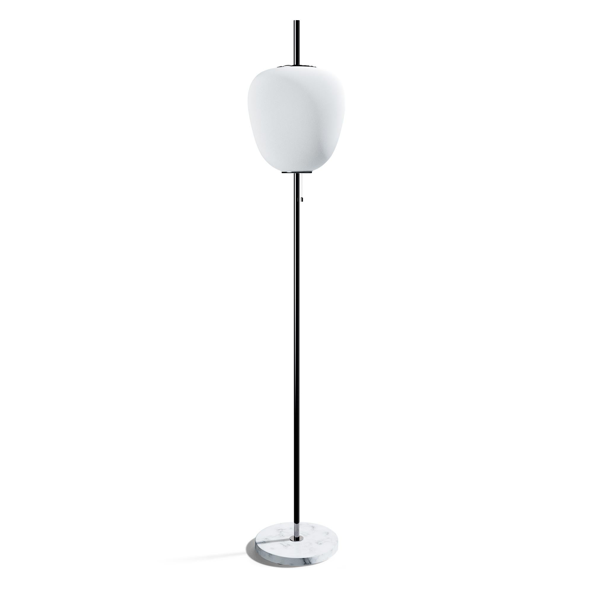 Large Joseph-André Motte J14 floor lamp in gunmetal and gray marble for Disderot. 

Originally designed in 1957, this sculptural floor lamp is a newly produced numbered edition with authentication certificate made in France by Disderot with many
