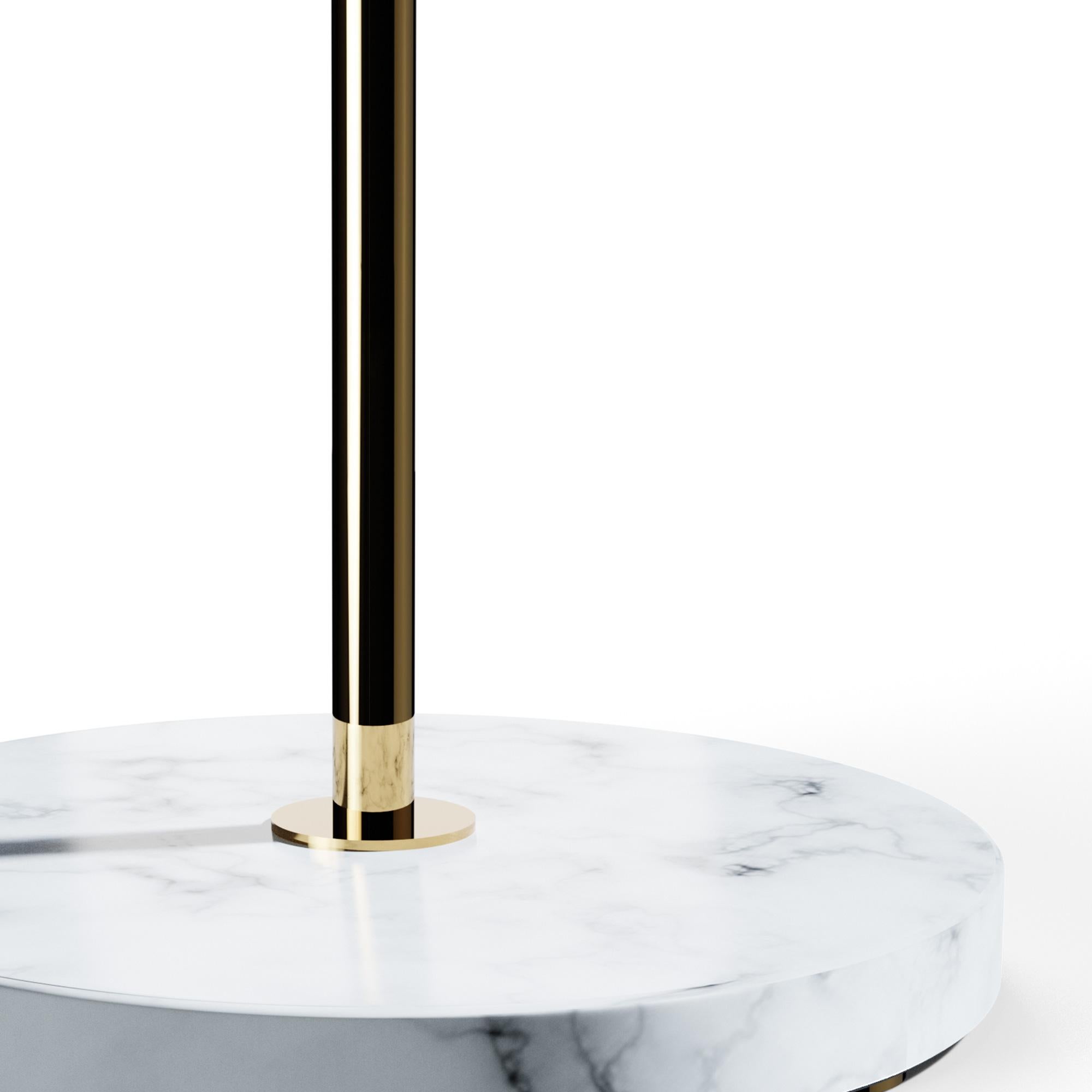 Large Joseph-André Motte J14 Floor Lamp in Polished Brass & Marble for Disderot In New Condition For Sale In Glendale, CA