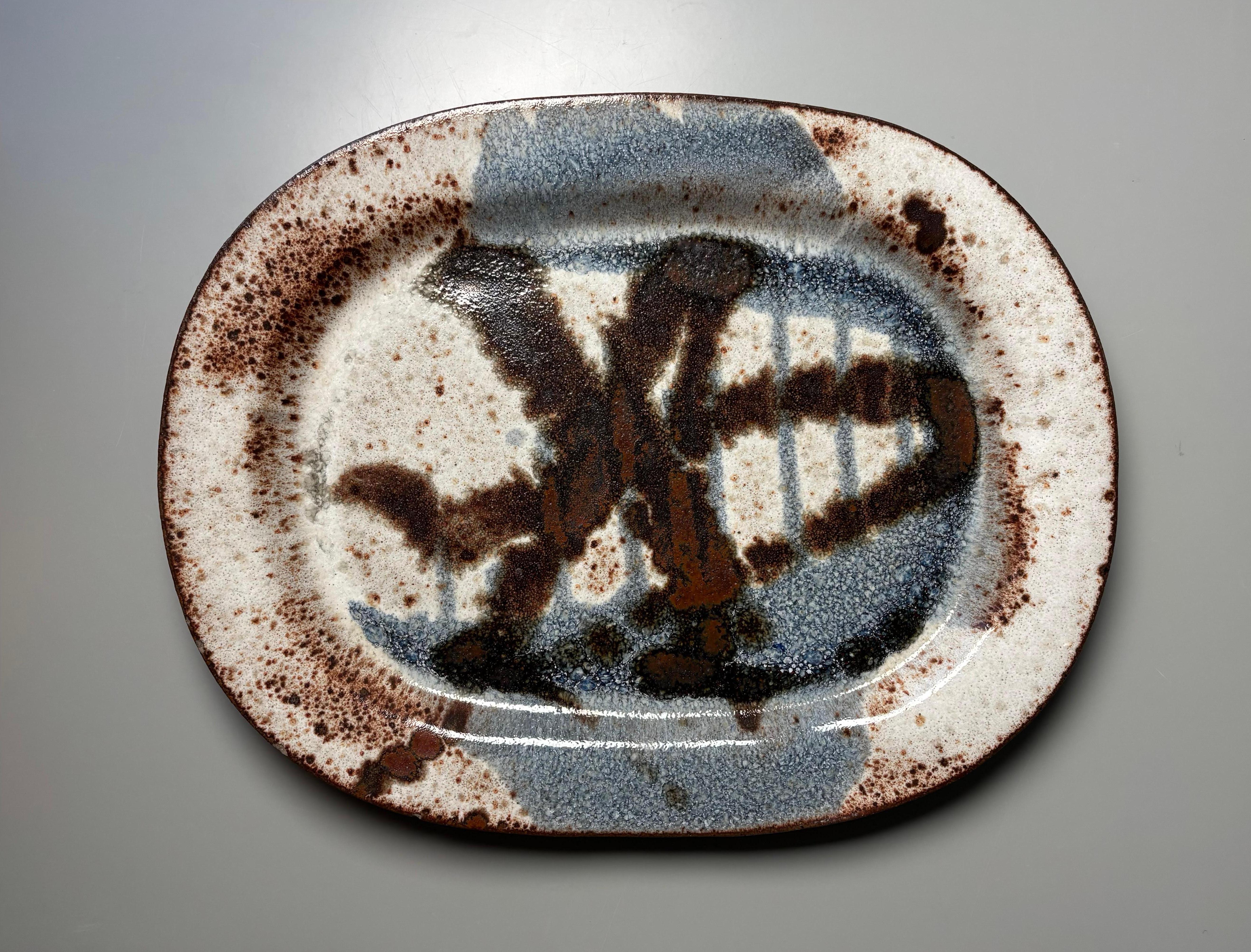 Danish Large Jørgen F. Petersen 1960s Abstract Ceramic Centerpiece, Denmark For Sale
