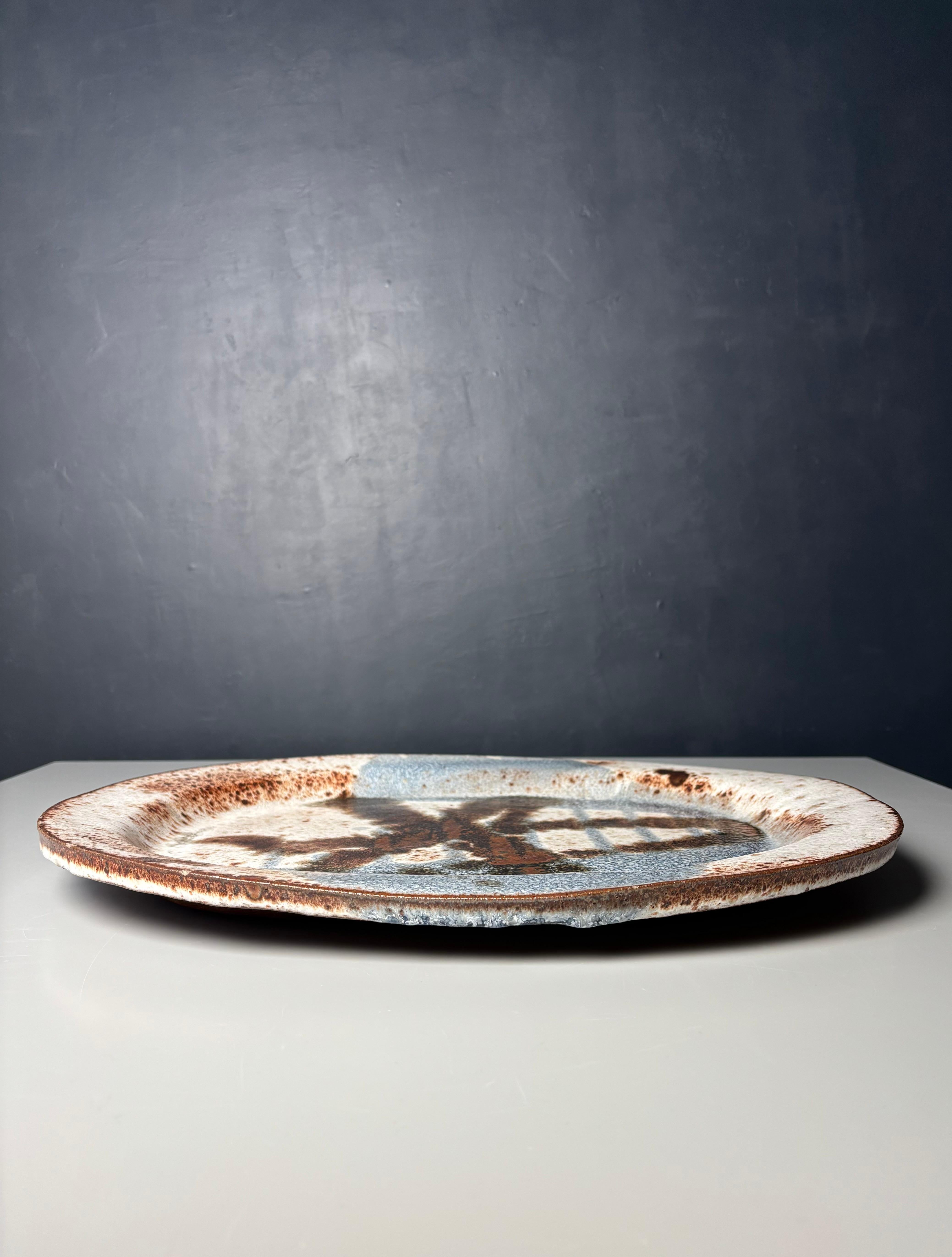 Mid-Century Modern Large Jørgen F. Petersen 1960s Abstract Ceramic Centerpiece, Denmark For Sale