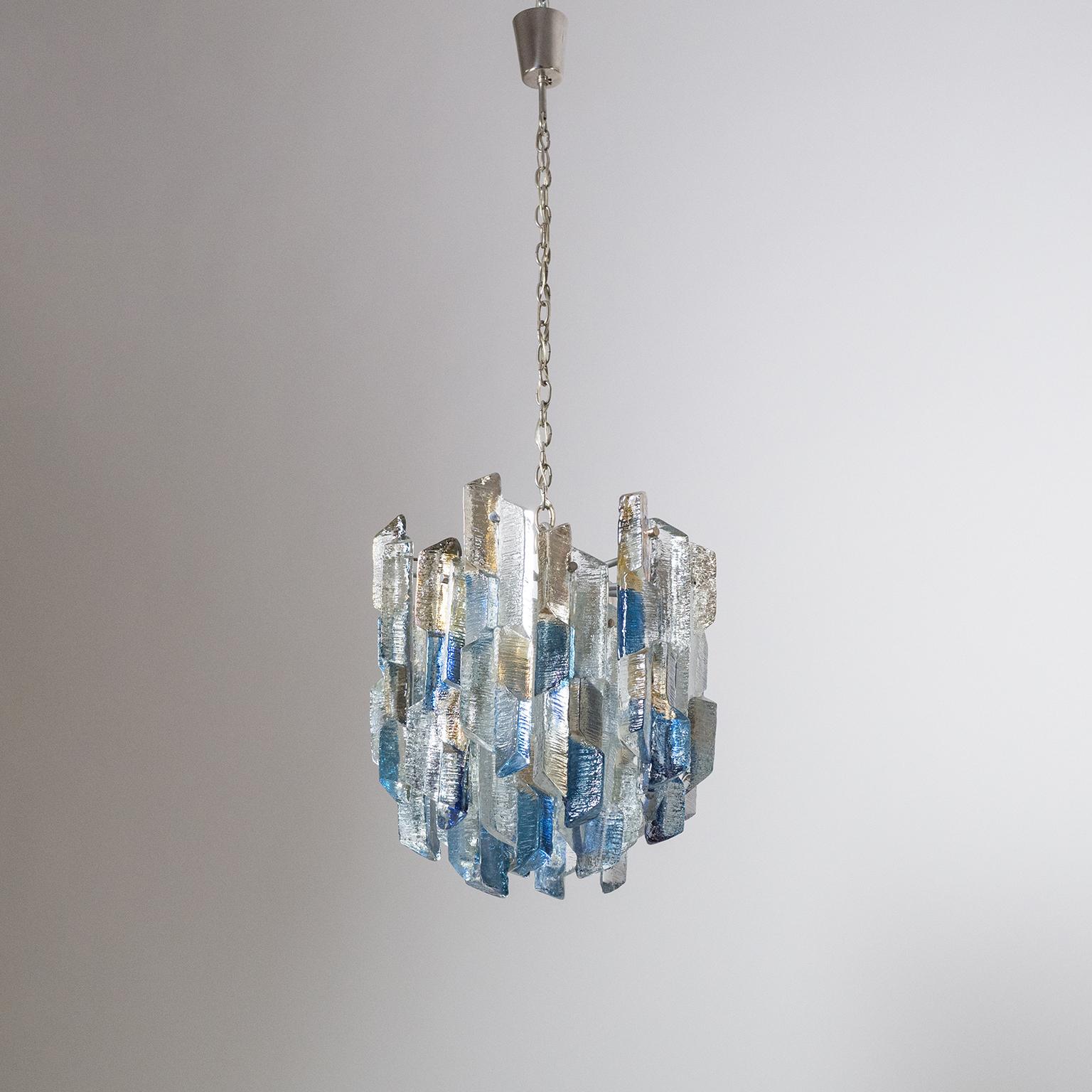 Rare J.T. Kalmar Colored Glass Chandelier, 1970s 3