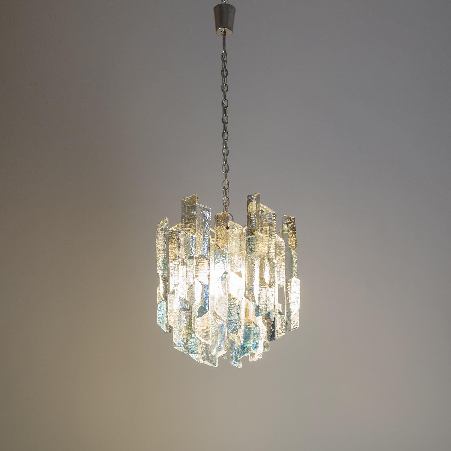 Rare J.T. Kalmar Colored Glass Chandelier, 1970s 1