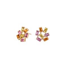 Large Jubilation Earrings with Precious Colored Gemstones