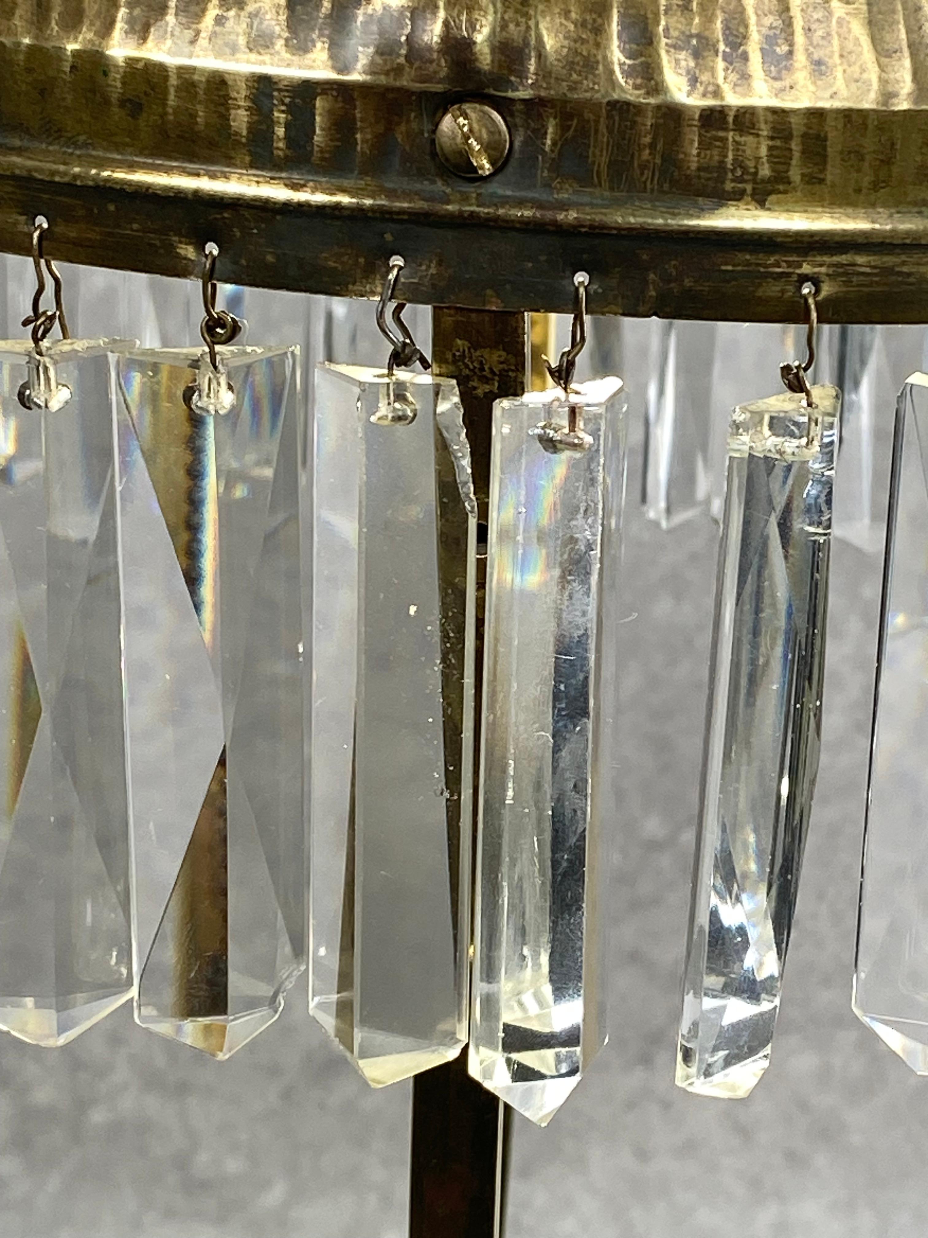 Large jugendstil desk lamp with crystals For Sale 4