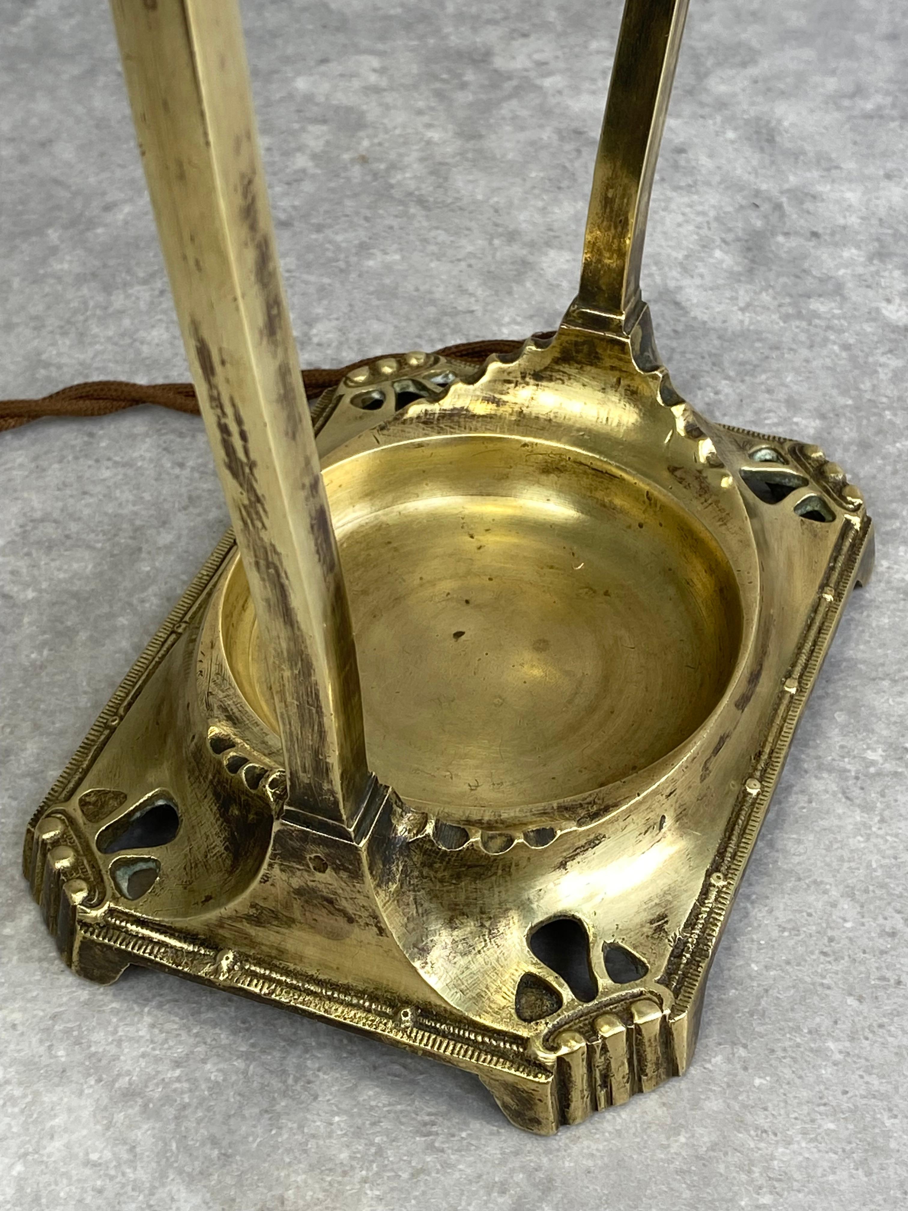 Large jugendstil desk lamp with crystals For Sale 7